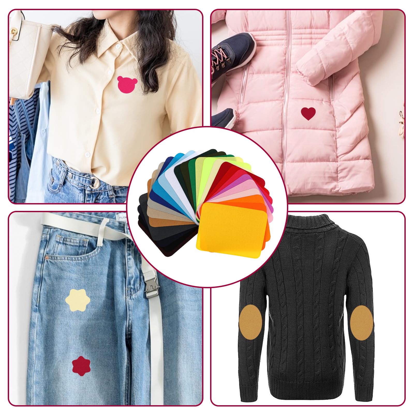 Lot De 26 écussons Thermocollants Pour Réparation De Vêtements En Tissu Multi