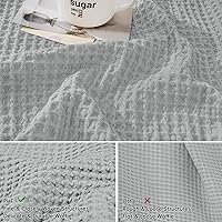 Vista 4 de PHF - Funda de almohada lumbar 100% de algodón con tejido de punto gofre, 12 x 20 pulgadas, sin relleno, paquete de 2 fundas de cojín rectangulares