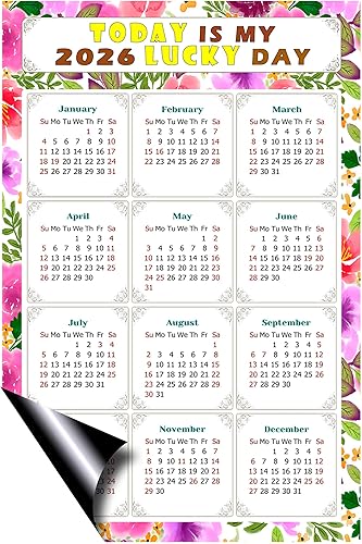 Miniatura 2 de Calendario magnético 2024 – Imanes del calendario – Today is my Lucky Day – Resistente a la decoloración, desgarros y agua – Temático 023 (7 x 10.5)