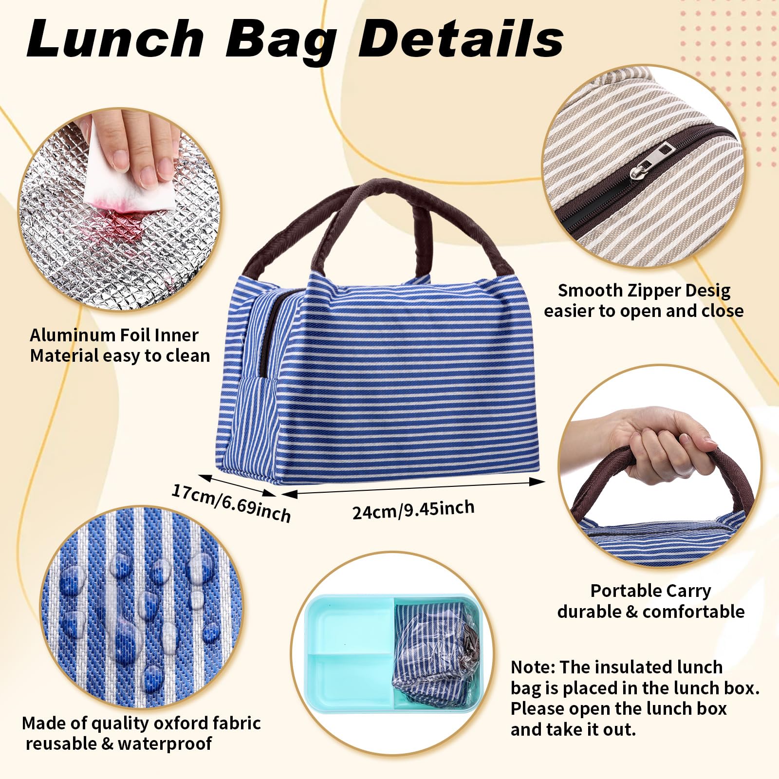 LemonRoad Große Bento-Lunchbox für Erwachsene mit Taschen, 1,2 l, 3 Fächer, auslaufsicher, Lunchbox mit Utensilien, wiederverwendbarer Lebensmittelbehälter für Mittagessen, Abendessen, Obst