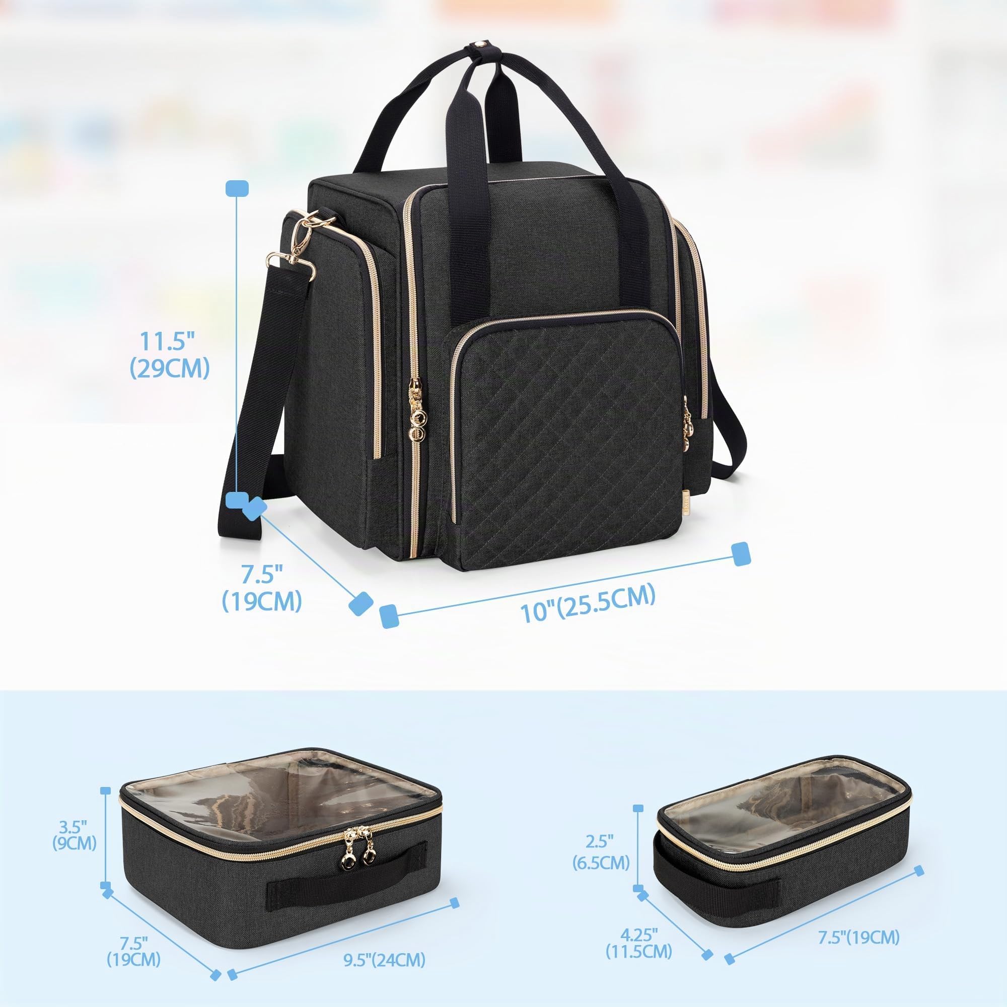 LUXJA Sac de rangement pour médicaments avec 4 étuis intérieurs amovibles