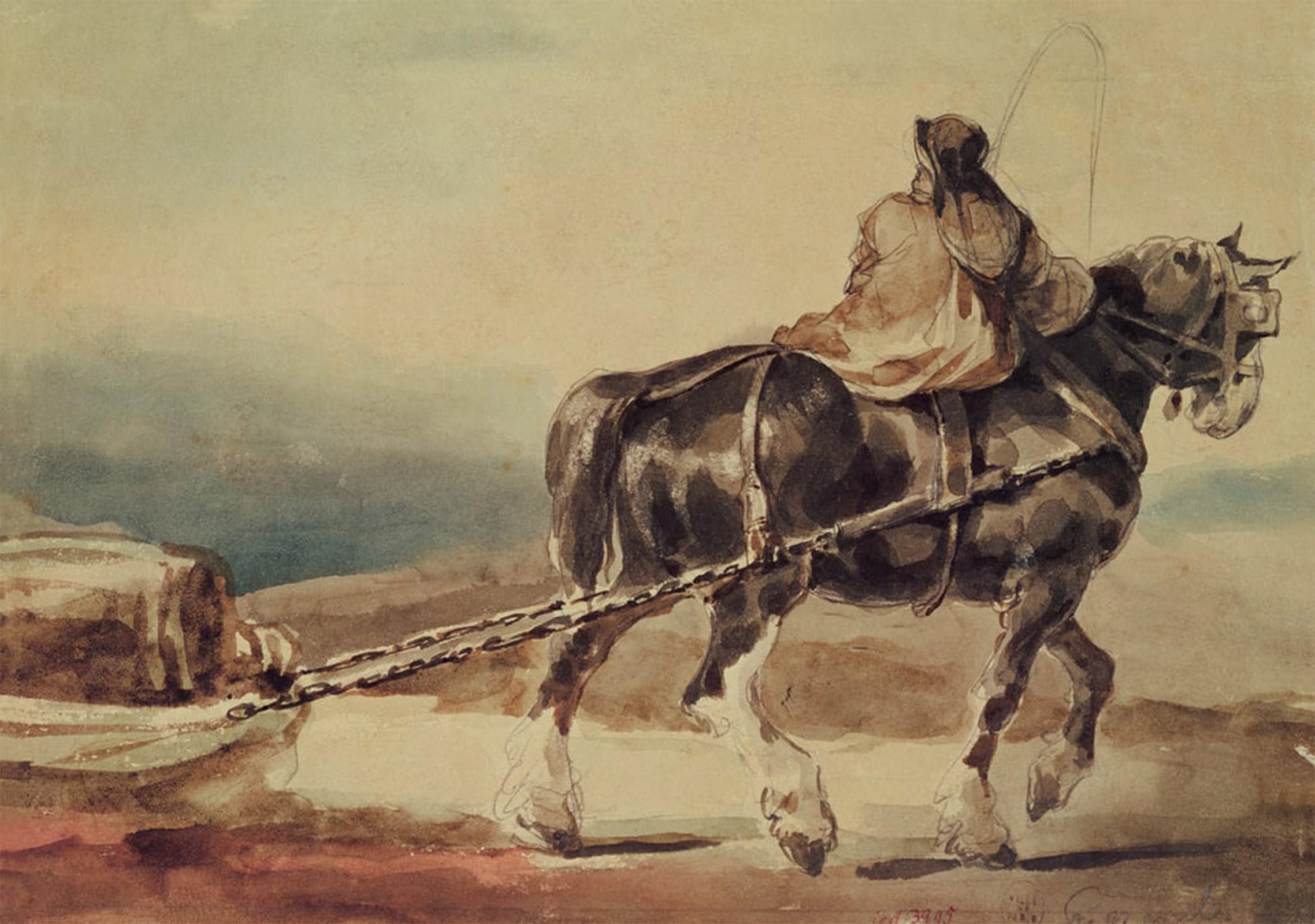 POSTERIIk Vintage Art Print Images Pictures Print the Barge Horse by Theodore Gericault Modern Colour Posters for Office Home Decor 60x90cm