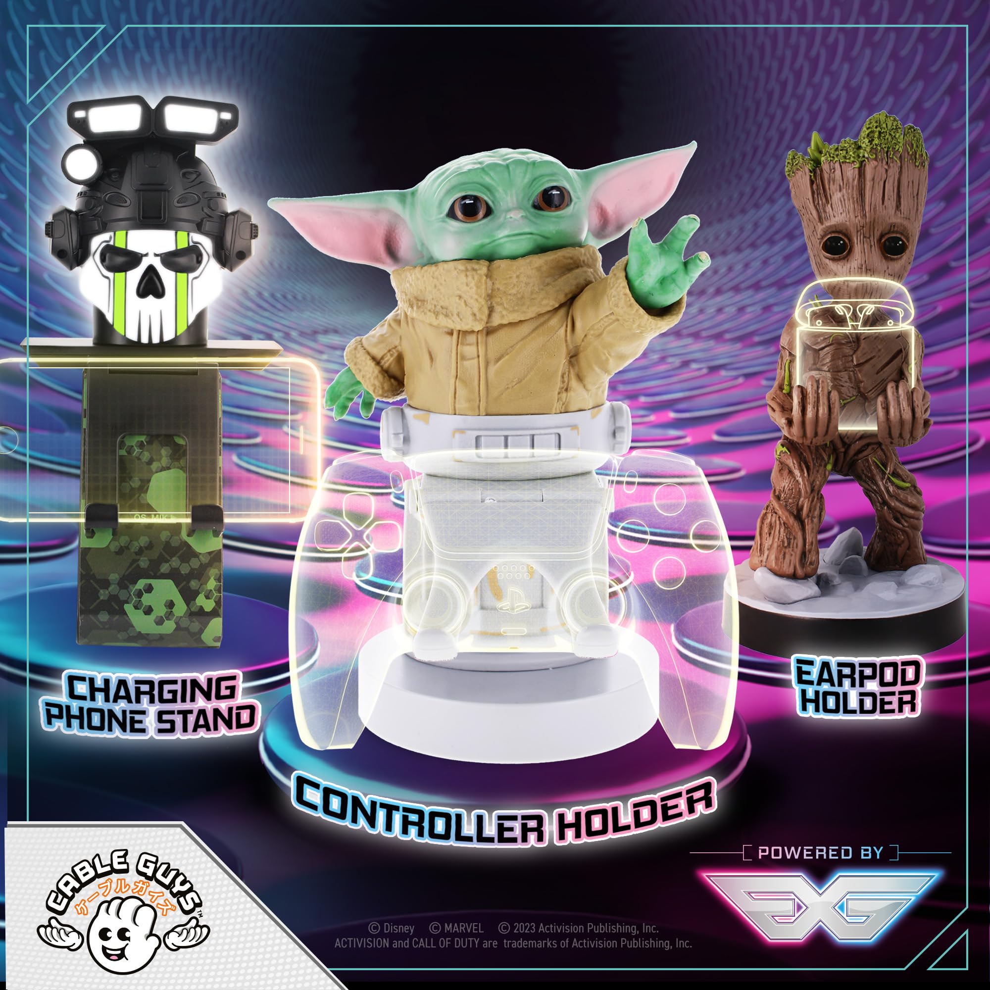 Cableguys Star Wars Limited Edition of The Child Soporte Mando y Movil - Figuras Soporte para movil y Mando, Compatible con Xbox, PlayStation y la mayoría de mandos estándar, Accesorios Escritorio