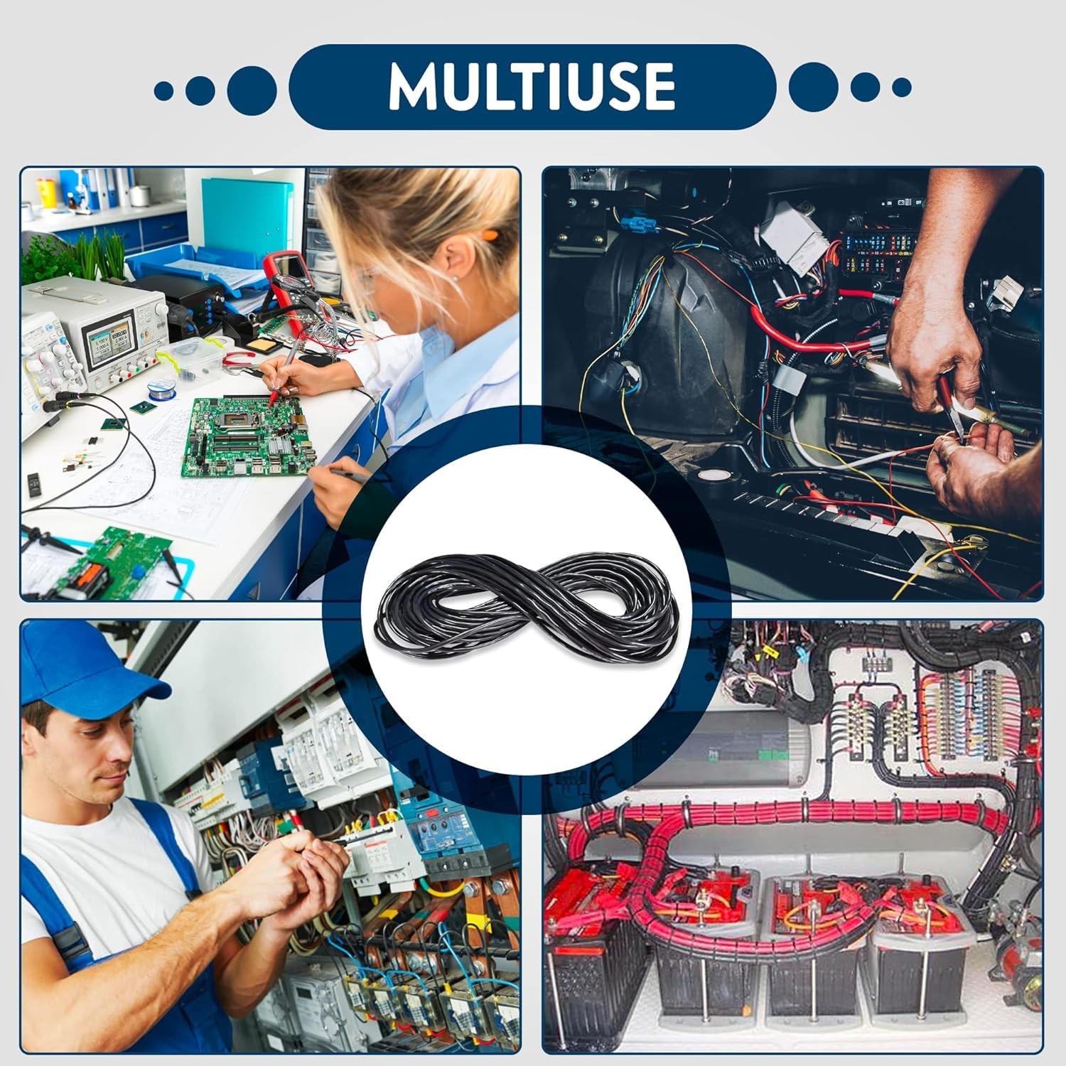 UBL Cable eléctrico automotriz 18/5, cable trenzado de 18 AWG, cable LED flexible de bajo voltaje, la mejor opción para alimentar sirenas de alto amperaje o barra de luz (10 pies)
