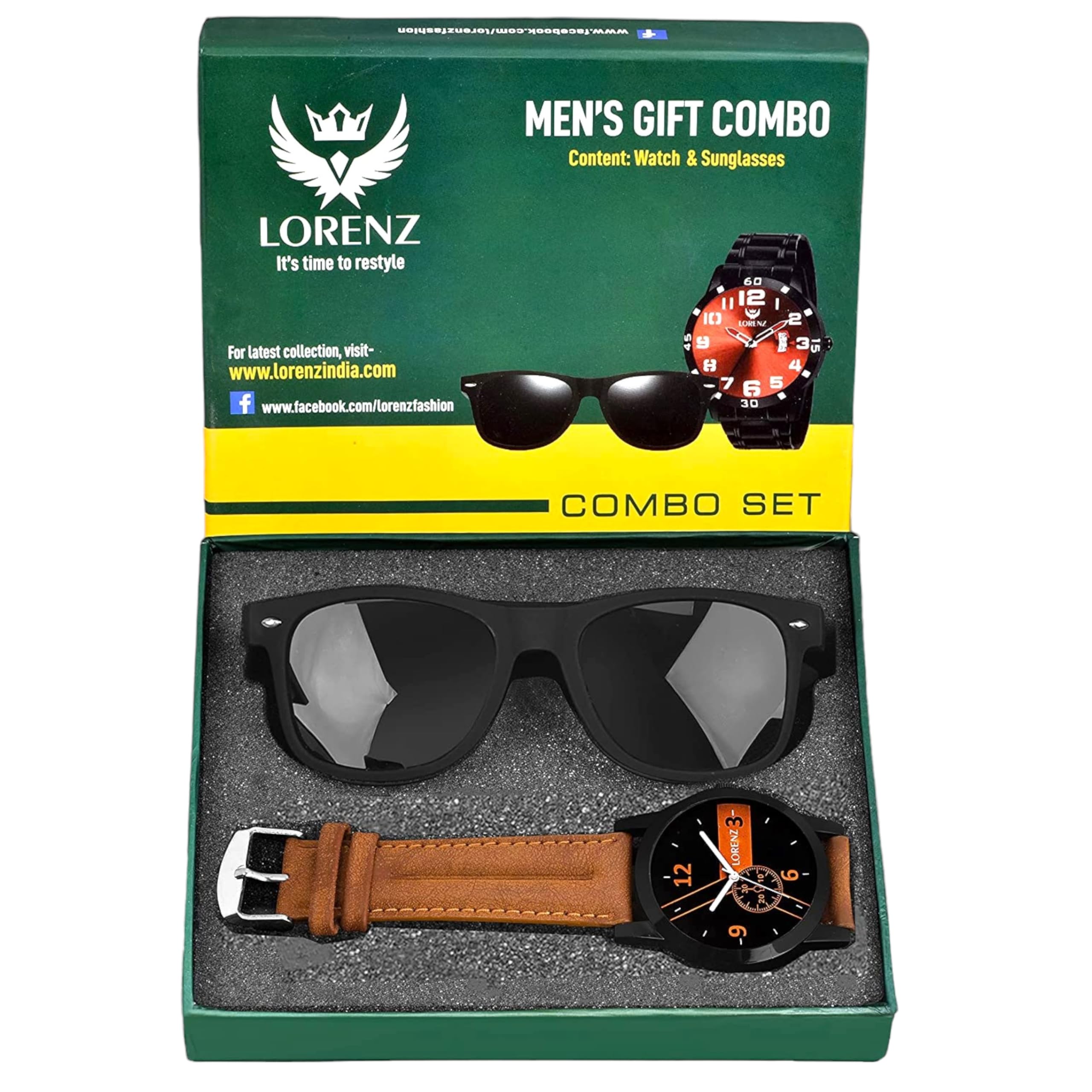 LORENZ Analogue Mens Watch (Pack of 2) ( Black Dial Brown Strap ) (B07CBMD6NW) Amazon Price History, Amazon Price Tracker