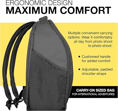 Sling Camera Bag for DSLR Cameras | Shoulder Straps, Accessories - Case for Nikon, Padded - Zippered SLR Backpack