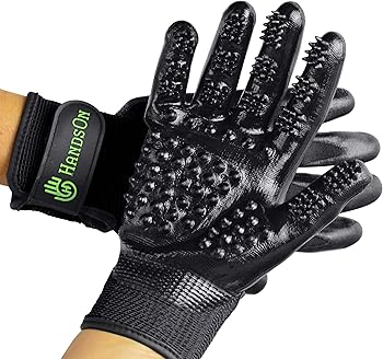 H HANDSON Pet Grooming Gloves - Patented #1 Ranked, Award Winning Shedding, Bathing, & Hair Remover Gloves - Gentle Brush for Cats, Dogs, and Horses