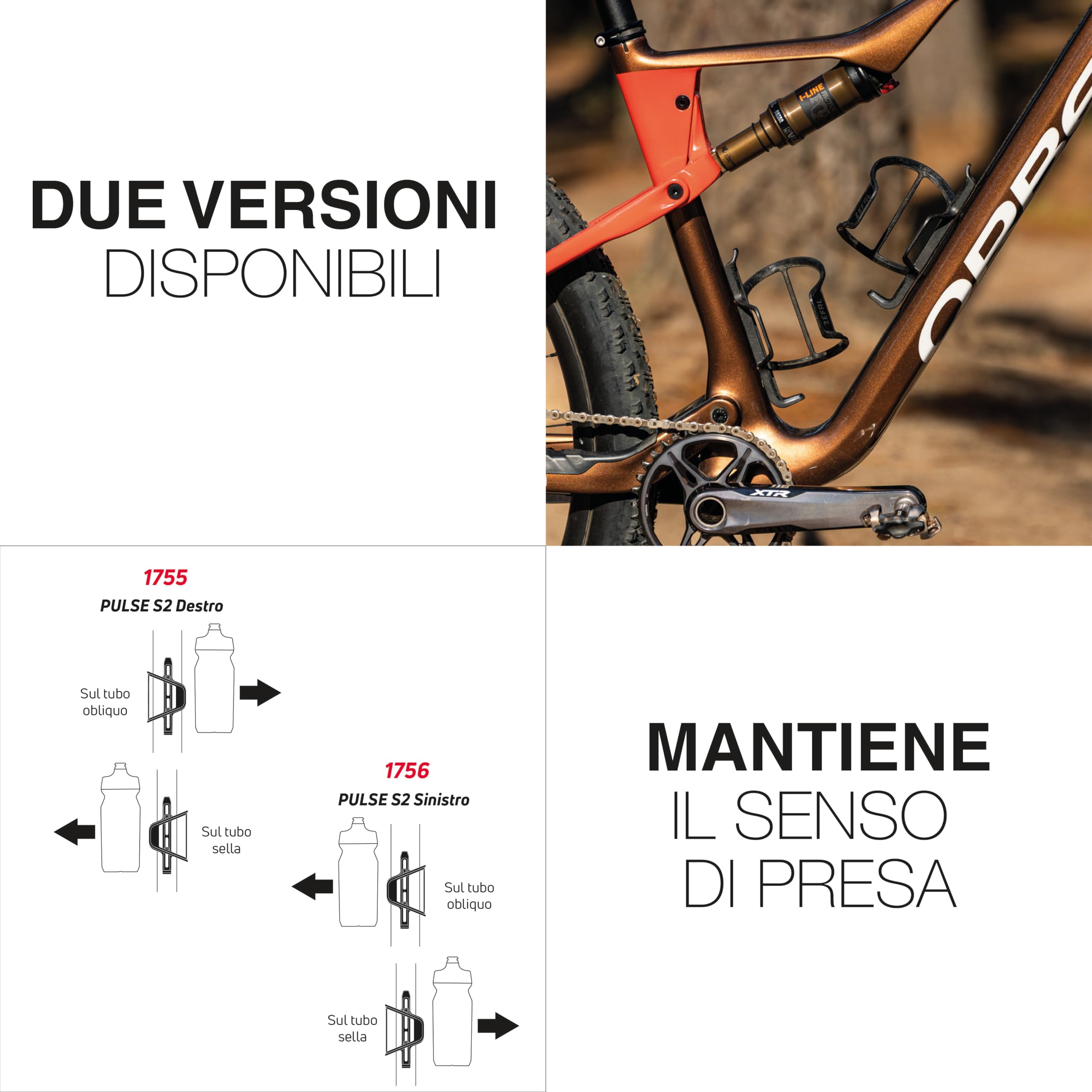 ZEFAL Pack Pulse S2-2 x Porta Borraccia Bici Laterale MTB - Portaborraccia Carbonio Leggero - Porta Borraccia MTB in Fibra di Carbonio - 2 x 28g - Fabbricato in Francia