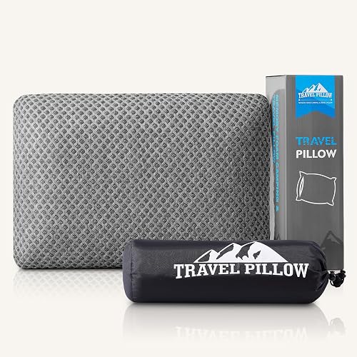 PEUJEW Memory Foam Travel Pillow (Dark Grey, S)