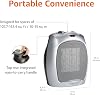 Amazon Basics Calefactor Cerámico, Solución de Calefacción Portátil para Interior, con Protección contra Sobrecalentamiento y Vuelco, Termostato, No Oscilante, 1500W, Calefacción Rápida, 7.52"D x 6.34"W x 9.45"H, Plateado 3