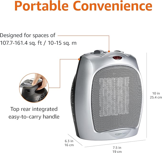 Amazon Basics Ceramic Heater in Use