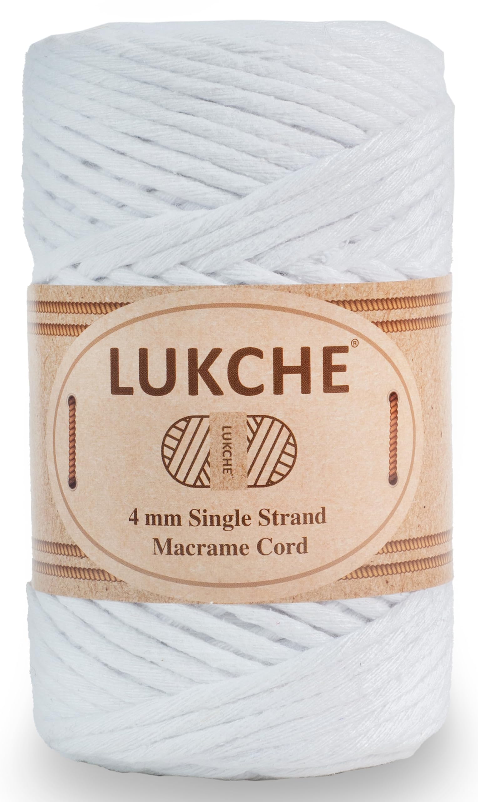 Cordon macramé 4mm coton blanc pour fabriquer suspension de plante robuste