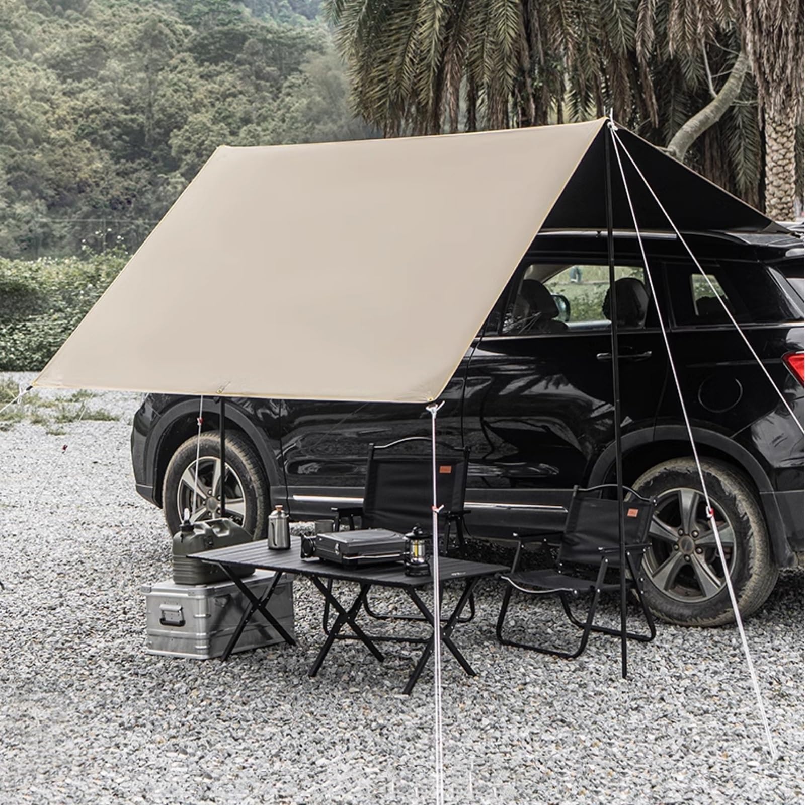 Tenda da Campeggio Portatile per Auto, Tenda da Campeggio Resistente alle Intemperie con Ventosa per attività All'aperto Come Viaggi di Pesca, 2x3M