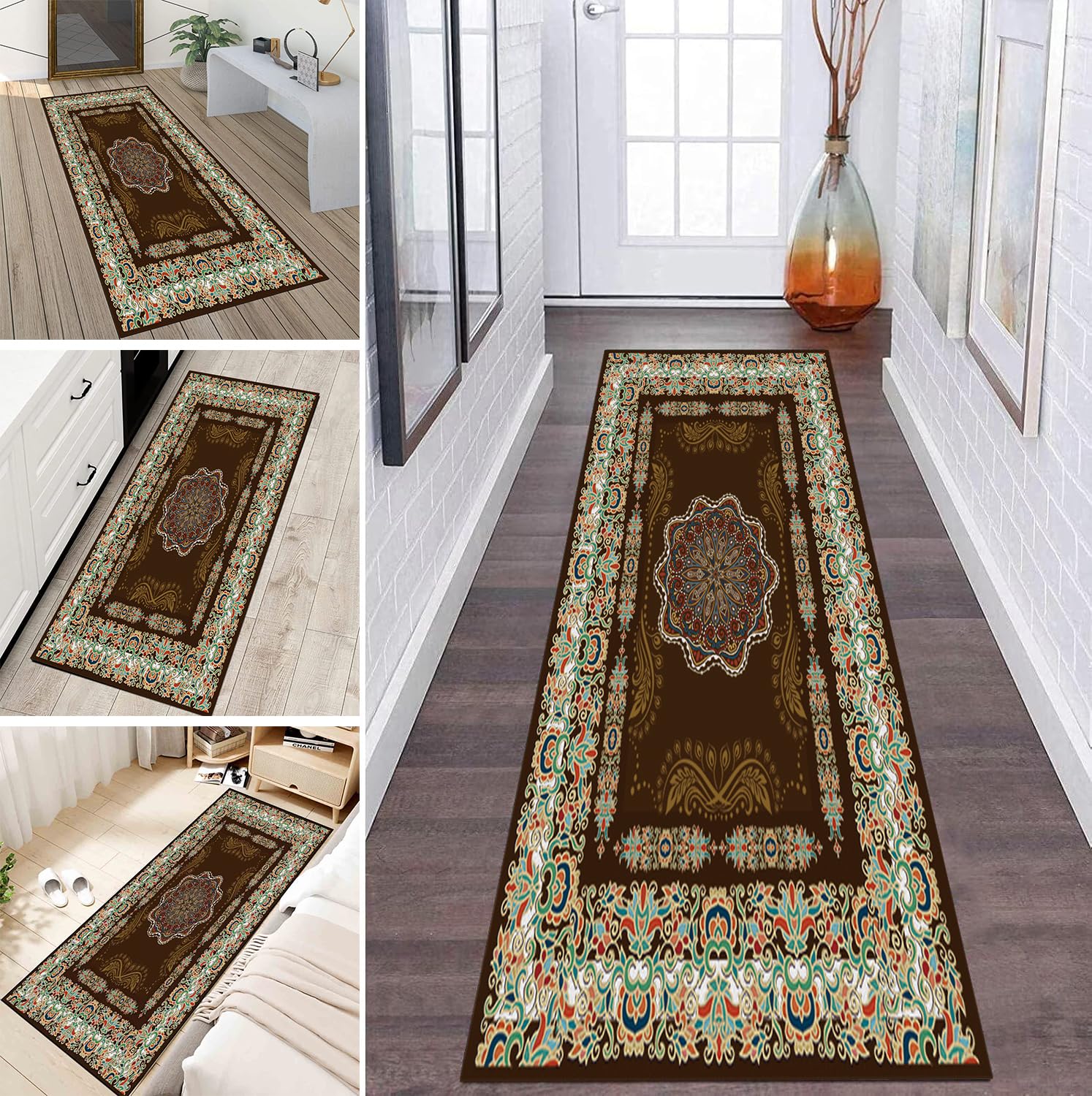 Alfombra lavable para pasillo antideslizante que evita resbalones
