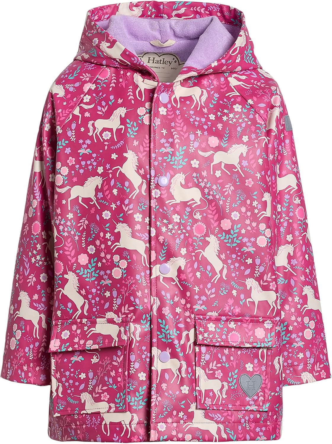Hatley Baby Girls' Unicorn Forest Snap Rain Coat (Toddler/Little Kid)