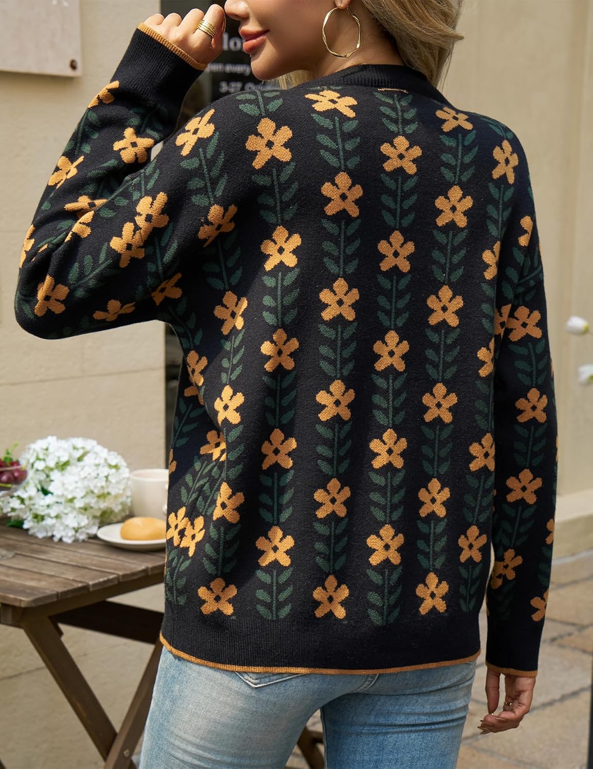 Women's Spring Pullover Sweater Long Sleeve Oversized Printed Cute Crewneck Knitted Top 2026 Trendy Fashion - Image 3