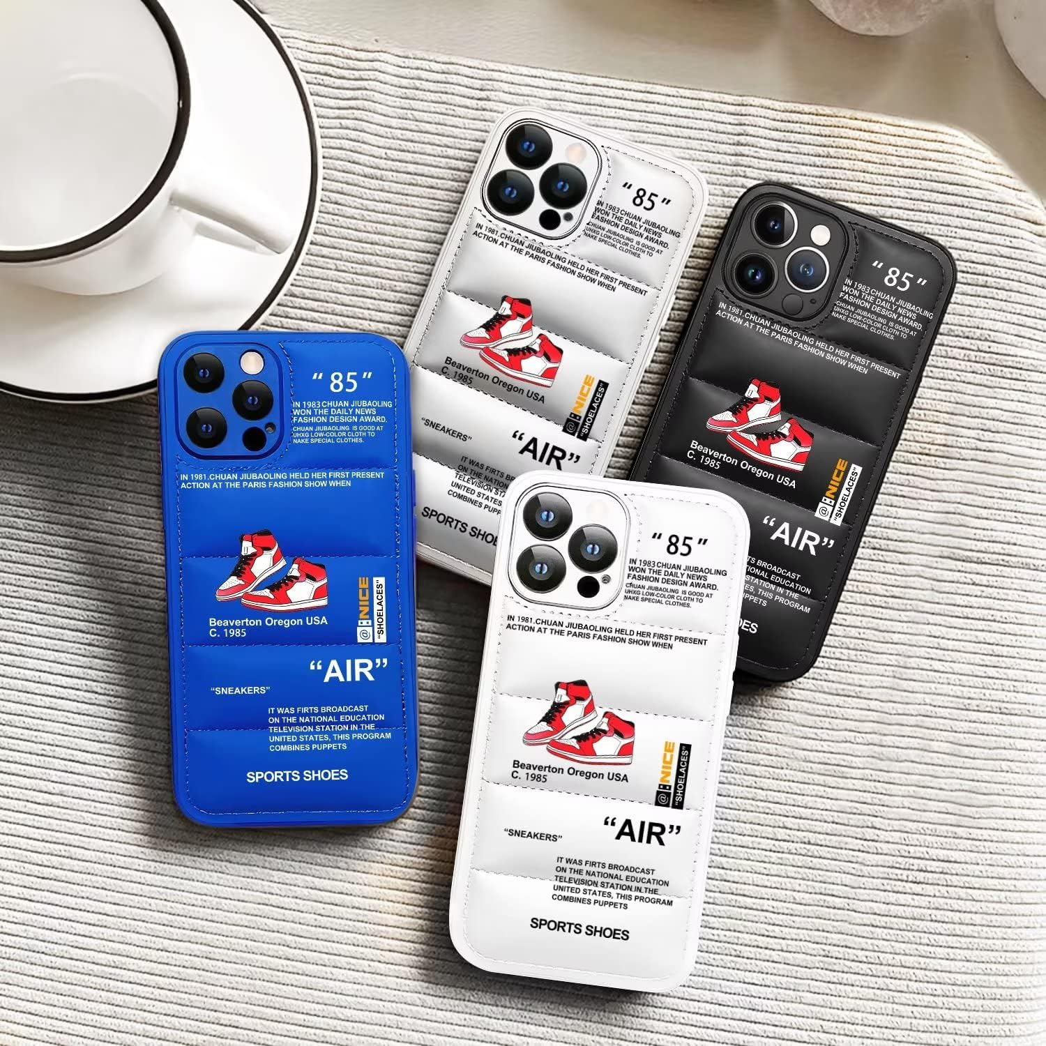 for iPhone 17 Pro Case，Cool Sports Shoes Brand Phone Puffer Case Puffy Cove, Cool Red Sneakers ins White or Black Label Pattern Soft Cover-Ultra Thin Soft Silicone Shockproof Cover for 17 pro - Image 8