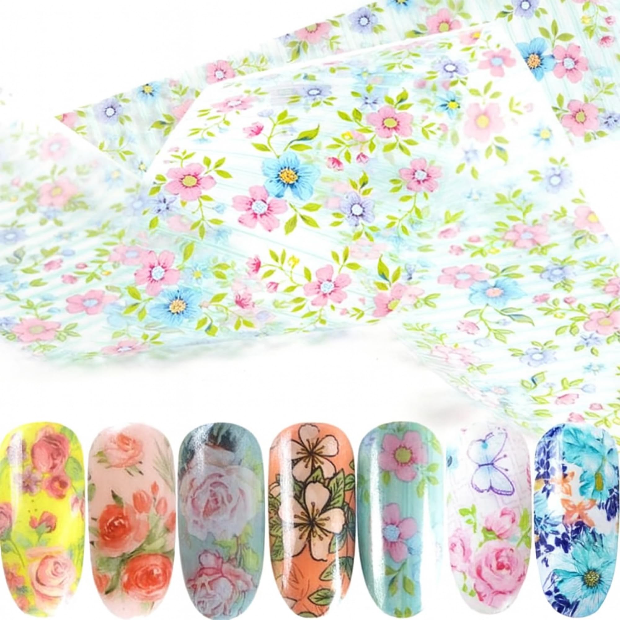 Huda Girl Holographic Nail Stickers - Floral Foil Art -3