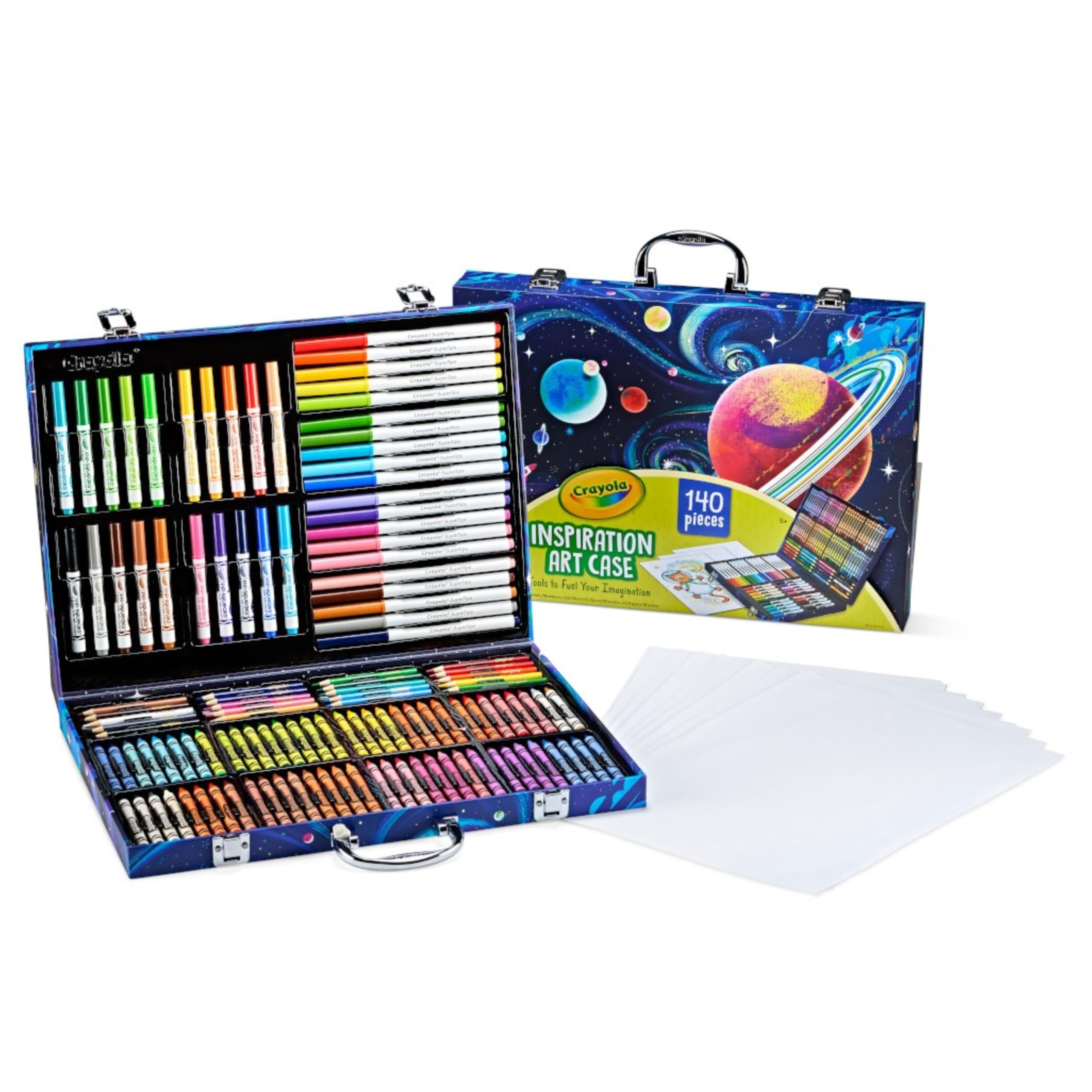 CRAYOLA — Maletín de Pinturas para Niños, Kit de Pintura con Lápices, Ceras y Rotuladores, Colores Variados, Set de +140 Unidades, No Tóxico, Apto para Niños a Partir de 5 Años