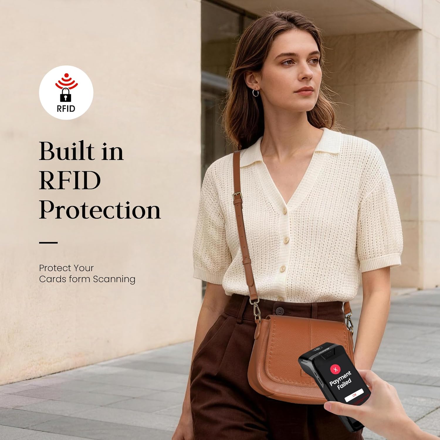 befen Leather Crossbody Bags for Women Genuine Leather Purse with RFID Card Slots Trendy Saddle Bag Womens Handbag