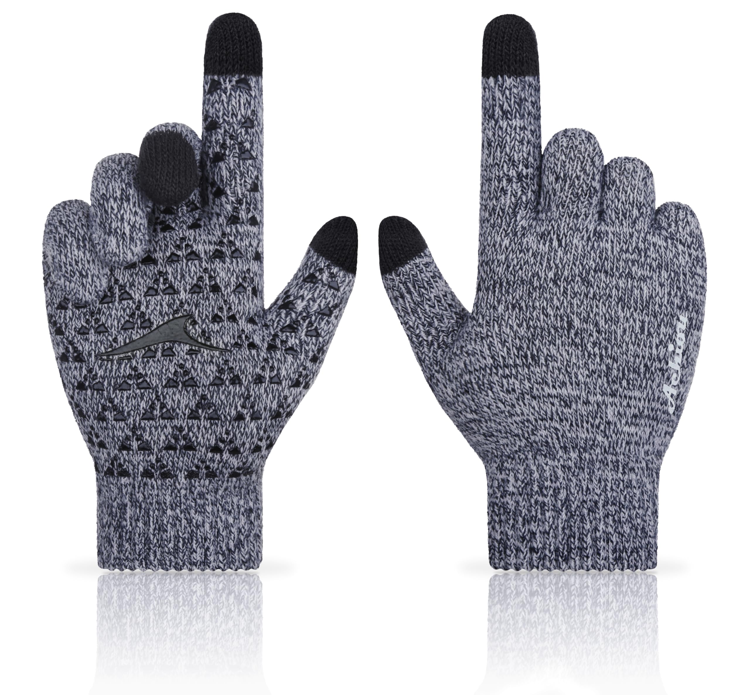 Achiou Winter Gloves for Men and Women, Touchscreen Soft Knit Gloves