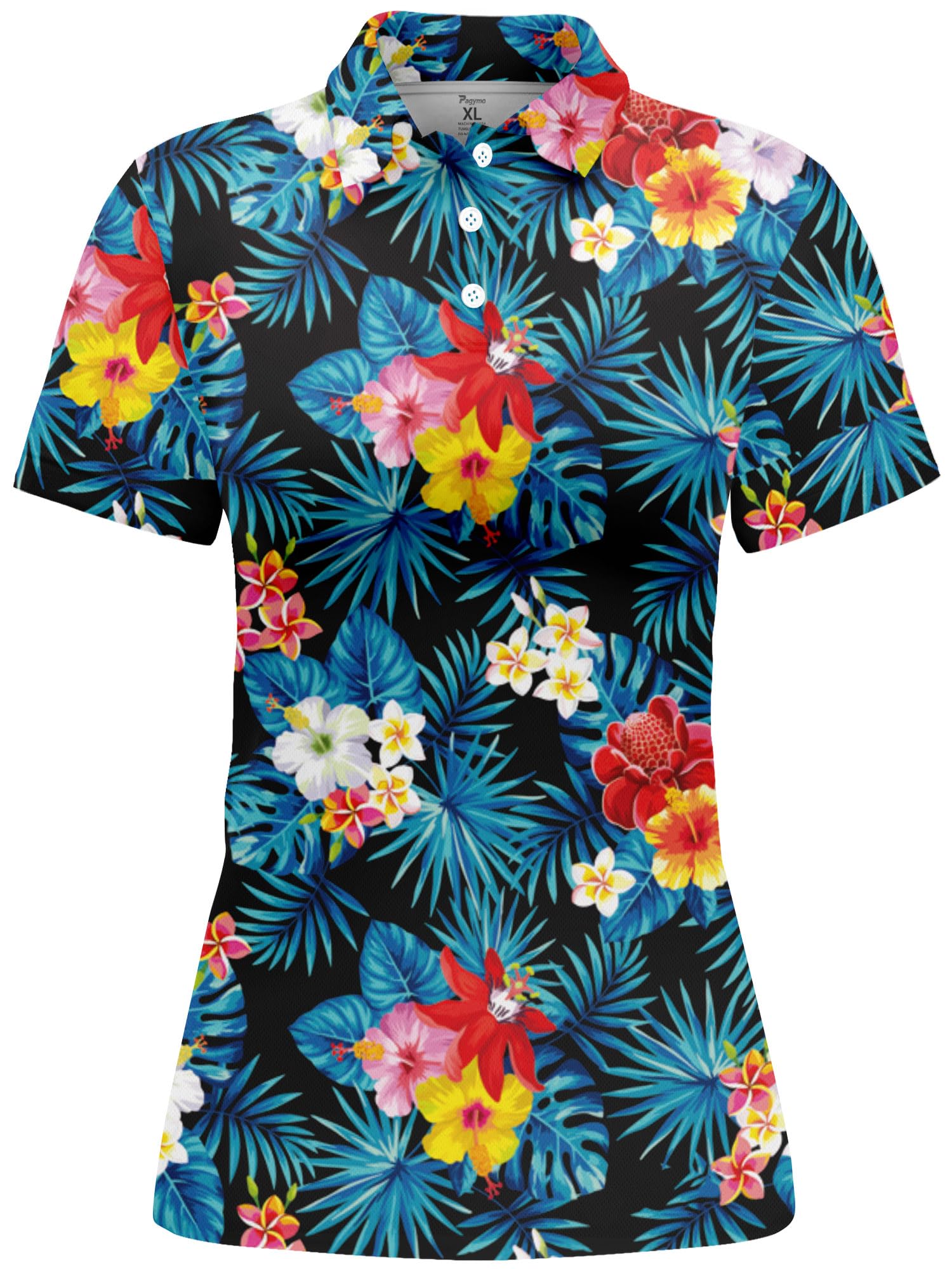 PAGYMO Polo de golf hawaïen amusant pour femme