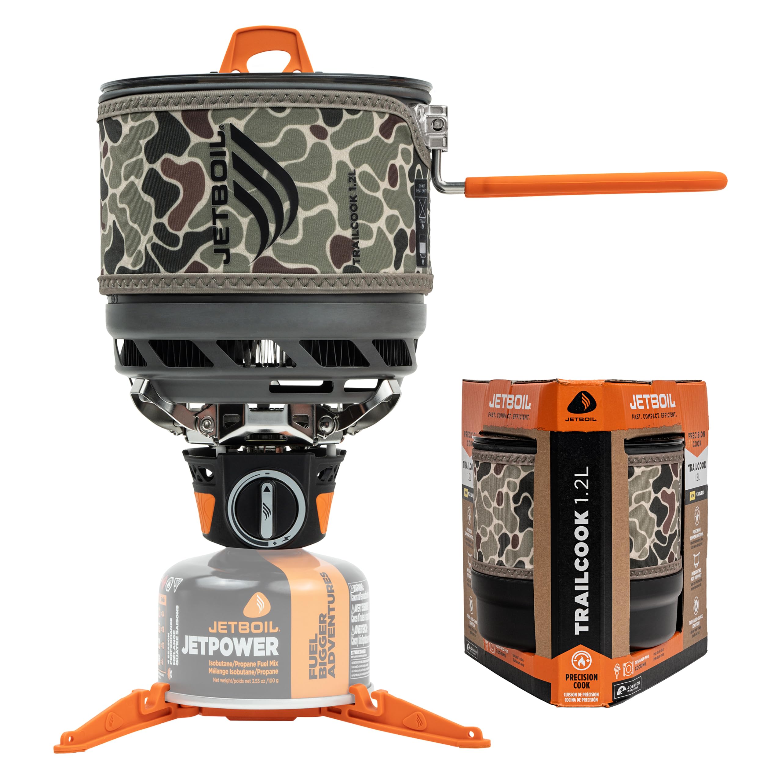 Jetboil TrailCook 1.2L Camping &amp; Backpacking Stove Cooking System, DuckCamo
