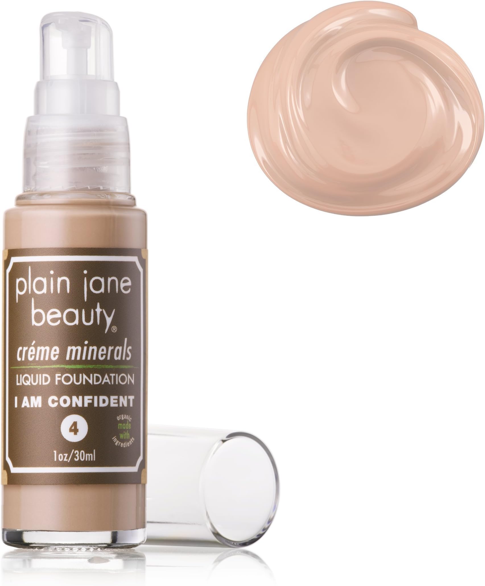 Plain Jane Beauty® Creme Minerals Organic Foundation :: Vegan - Non-toxic - Makeup (I AM Confident #4)