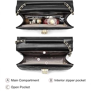 バッグ lovely LOVEVOOK Black Purse for Women Leather Crossbody Bags Shoulder