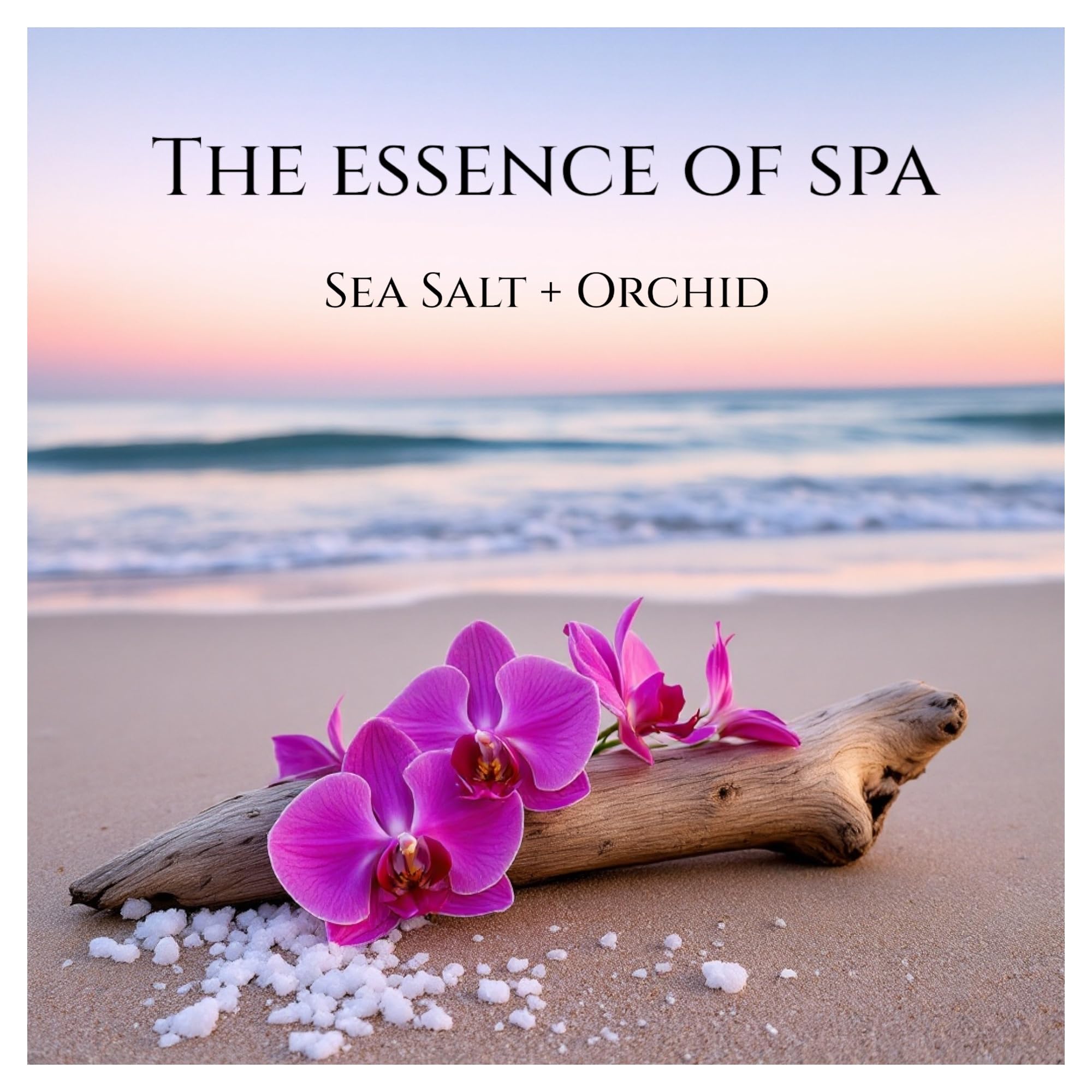 Candela per lozioni | Candela di soia di lusso | Candela per massaggio aromaterapia | Candele ad olio da massaggio | Ispirare | Sale marino + orchidea | Profumo spa | Versato a mano negli