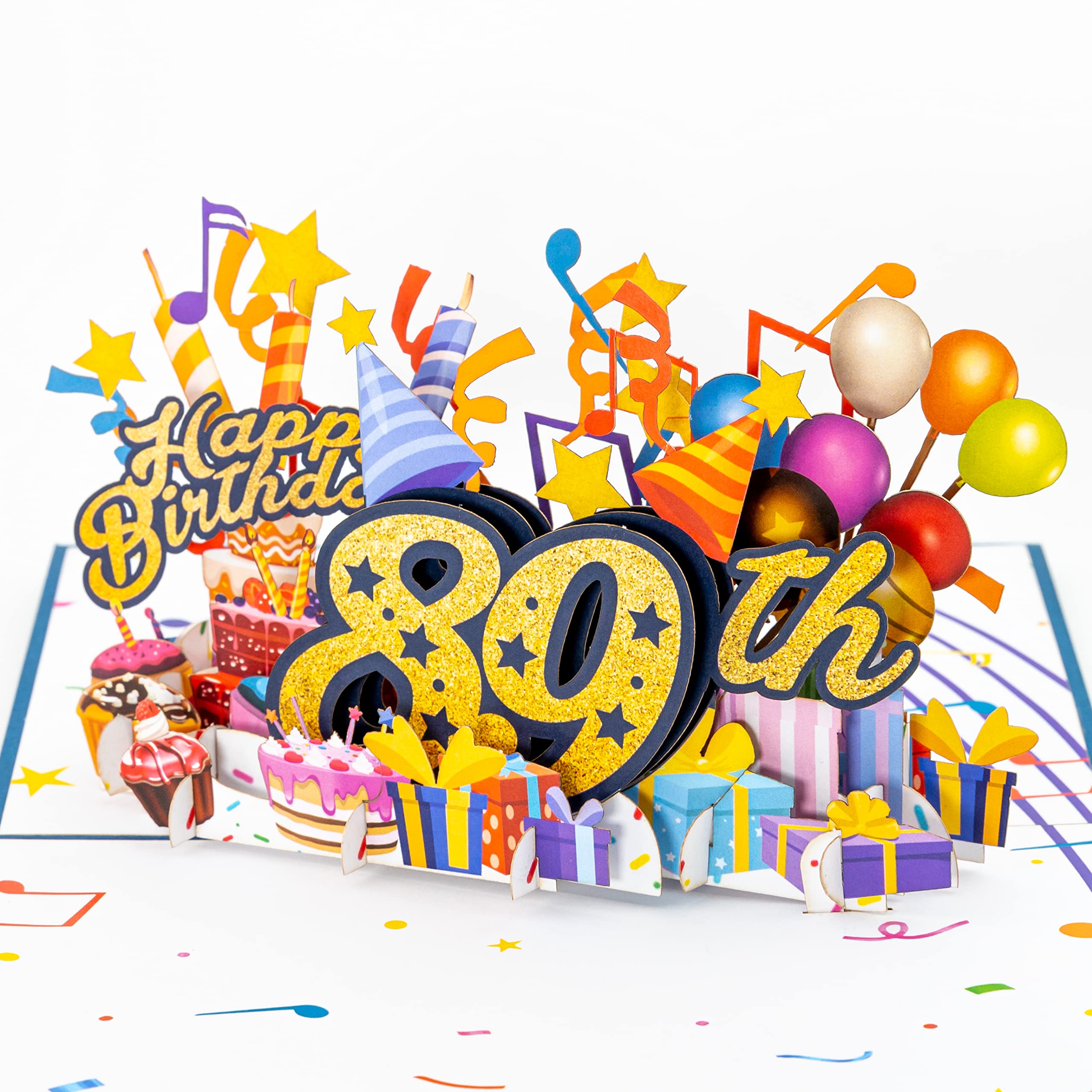 iGifts And Cards Happy 89th Blue Birthday 3D Pop Up Greeting Card – Awesome 89 Birthday Card For Woman, Man, Happy Eighty Nine Birthday Gift For Mom, Dad, Best Wife, Husband Unique Present, 5" X 7"