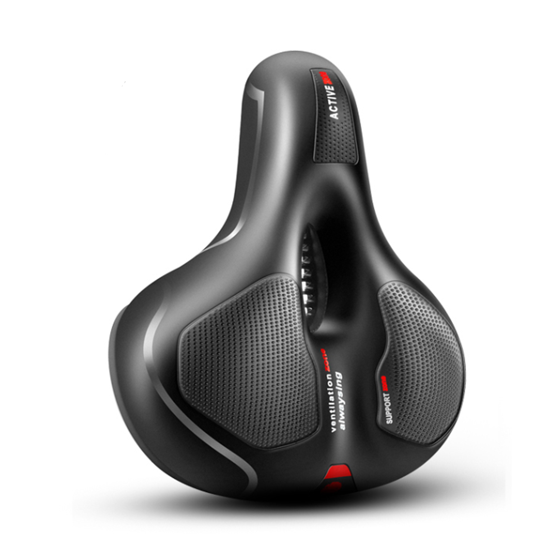 Selle De Vélo Confort BENSON Avec Gel - Noire - Compatible VTT, Ville, BMX, E-Bike