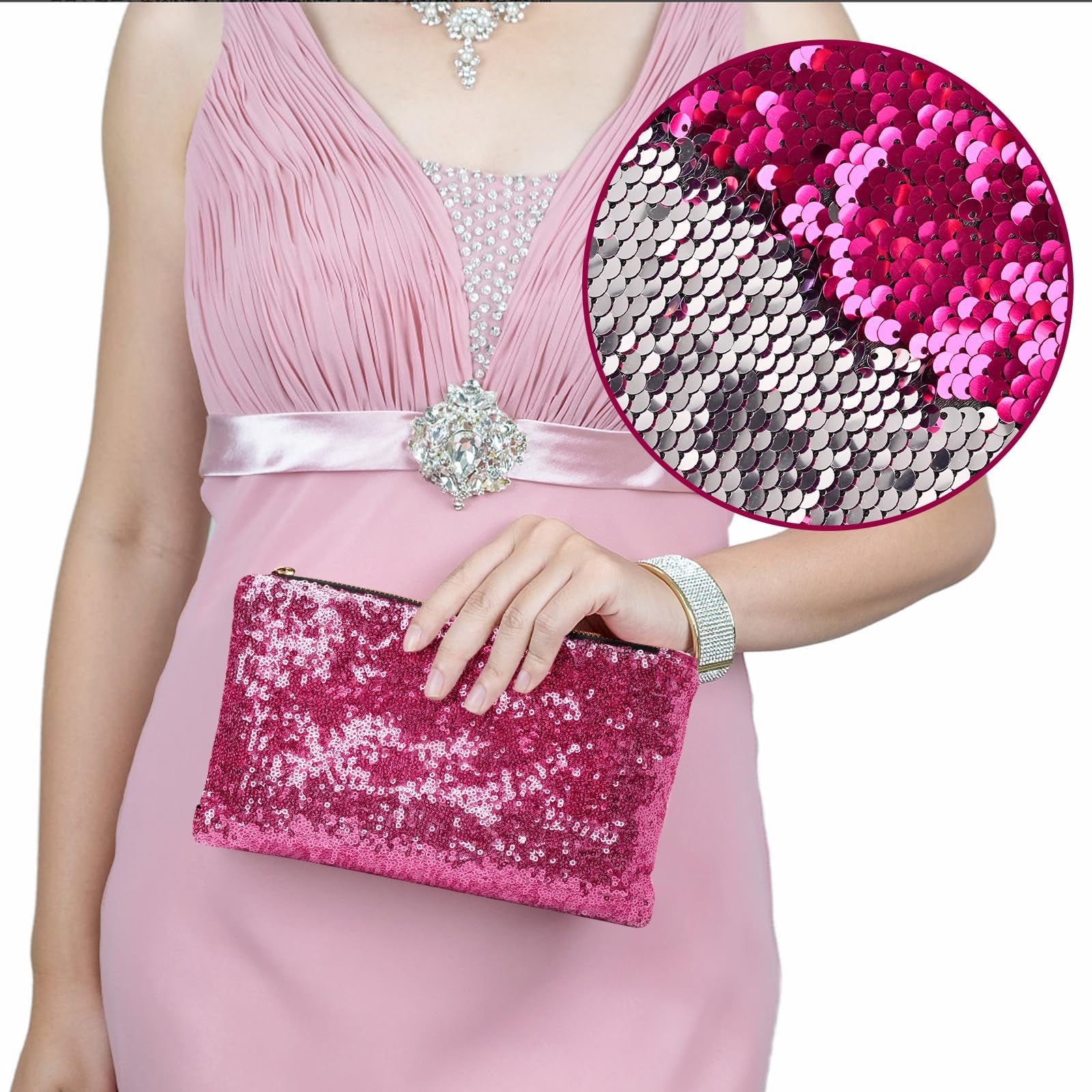 Memogizz 12pcs A4 Size One-Side Reversible Glitter Sequin Fabric, Colourful Sensory Items Stimulation Craft for Kids, Hobby Craft Fabric Sheets (A4 Size Silver) - Image 7