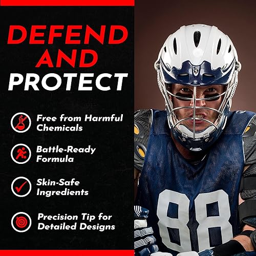 Miniatura 7 de All-Out War - Paquete de 3 barras negras para ojos deportivos, punta puntiaguda negra oscura para diseños personalizados, pintura facial para