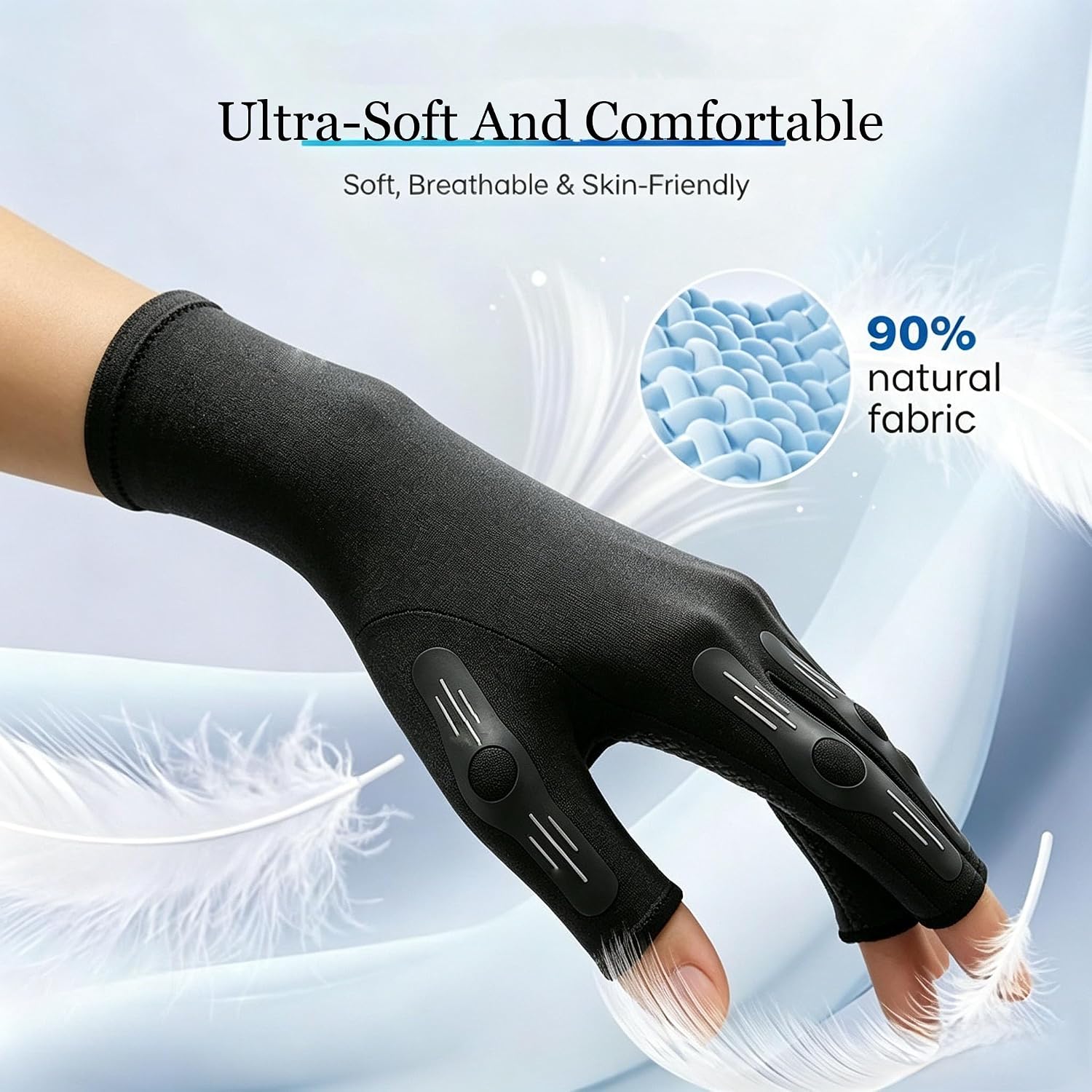 Compression Arthritis Gloves Women Men for Pain, All-Around Carpal Tunnel Relief Gloves, Fingerless Hand Compression Support Gloves for Swelling,Arthritis,Crocheting,Typing,Sleeping