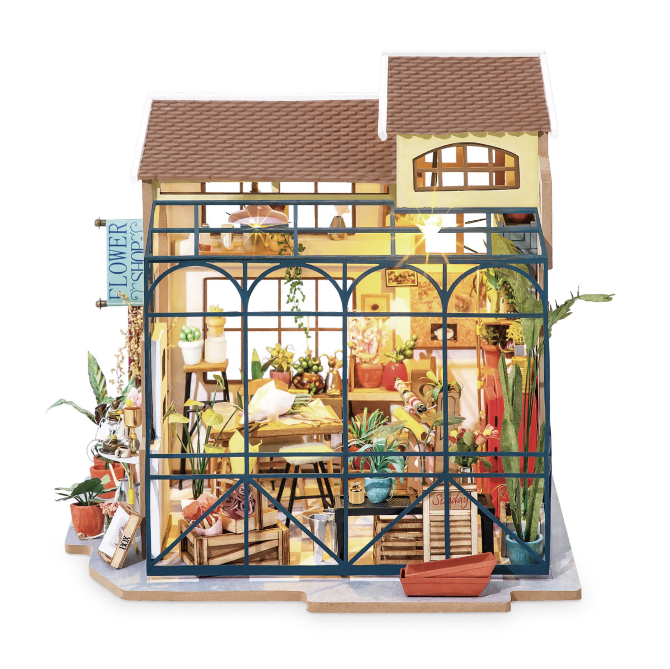 Rolife Robotime Emilys Flower Shop Domowe lalki miniaturowe, brzoza, wielokolorowe, jeden rozmiar