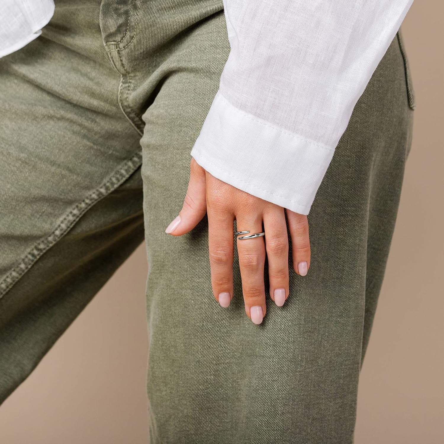 PAVOI 14K Gold Plated Open Twist Eternity Band for Women - Image 4