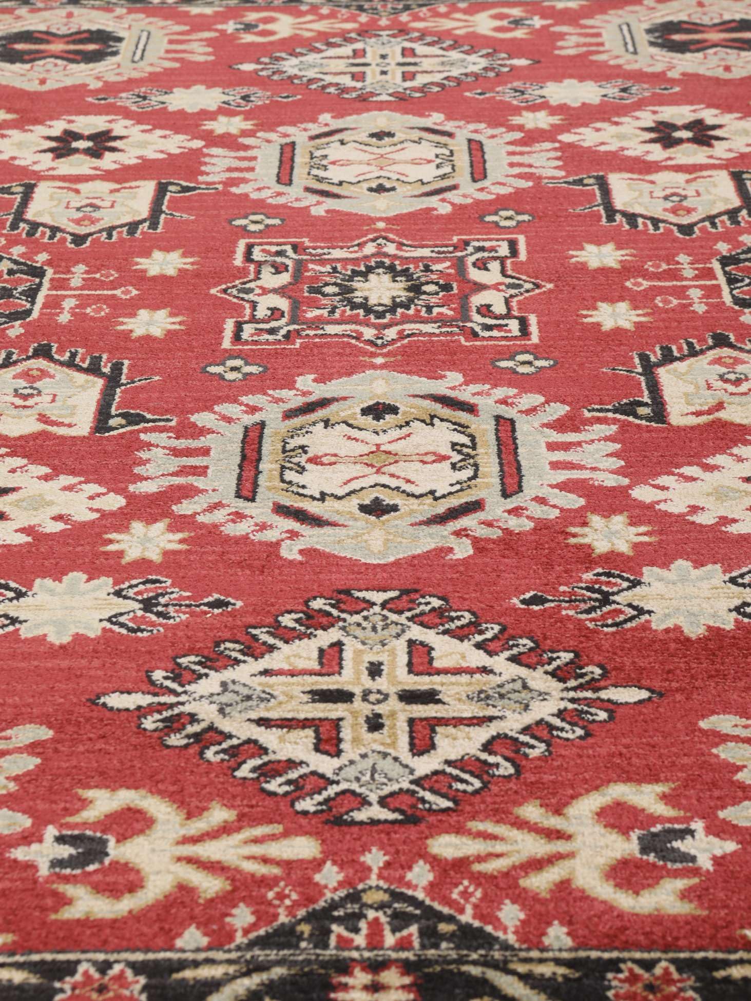 RugVista Shirvan Kazak, Tappeto, Orientali, 200 x cm, Quadrata, Pelo medio, Soggiorno, Sala da pranzo, Camera letto, Lavabile solo a secco, oeko_tex_100, Rosso/Beige