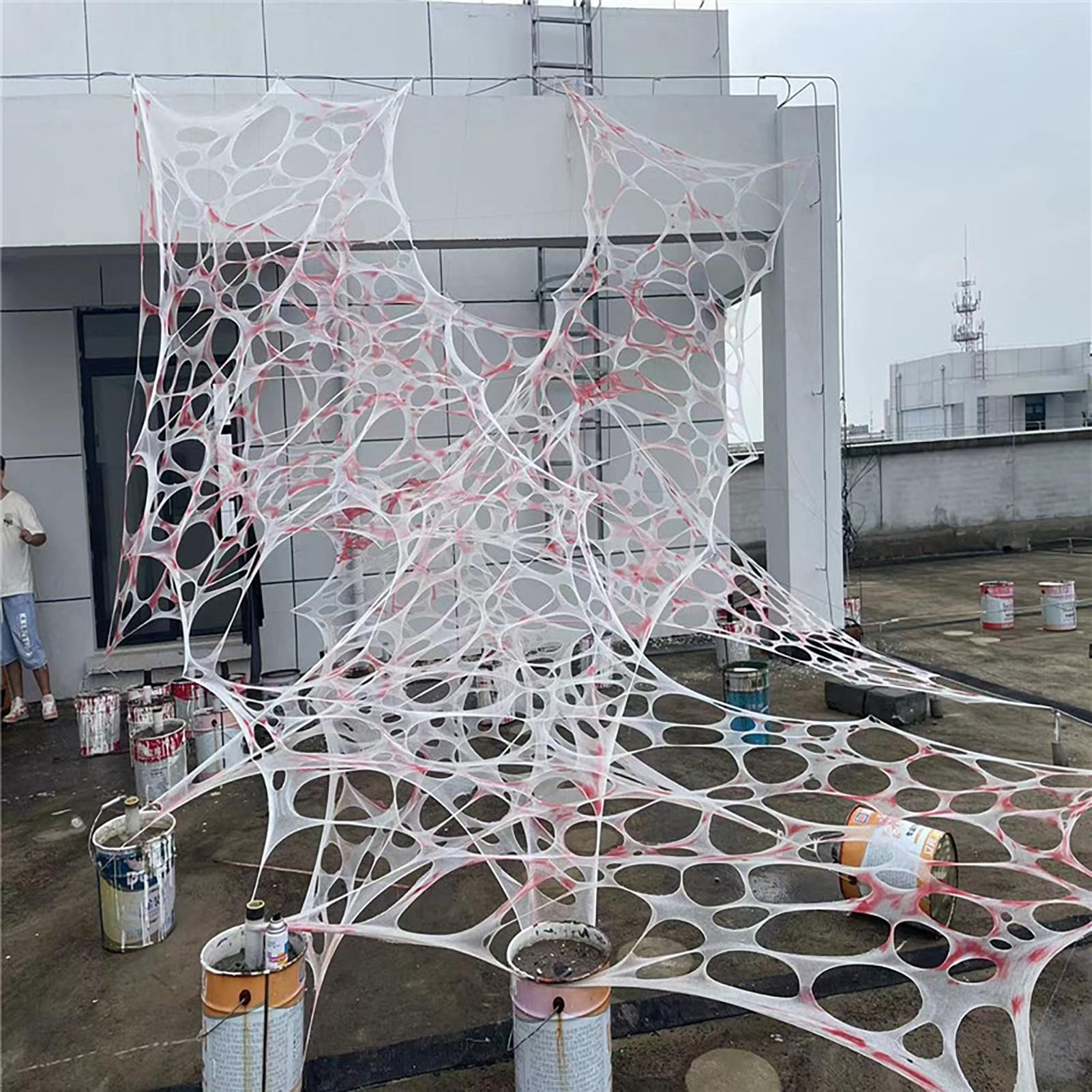 Decoración de Halloween Telaraña Gasa Sangre Casa Embrujada