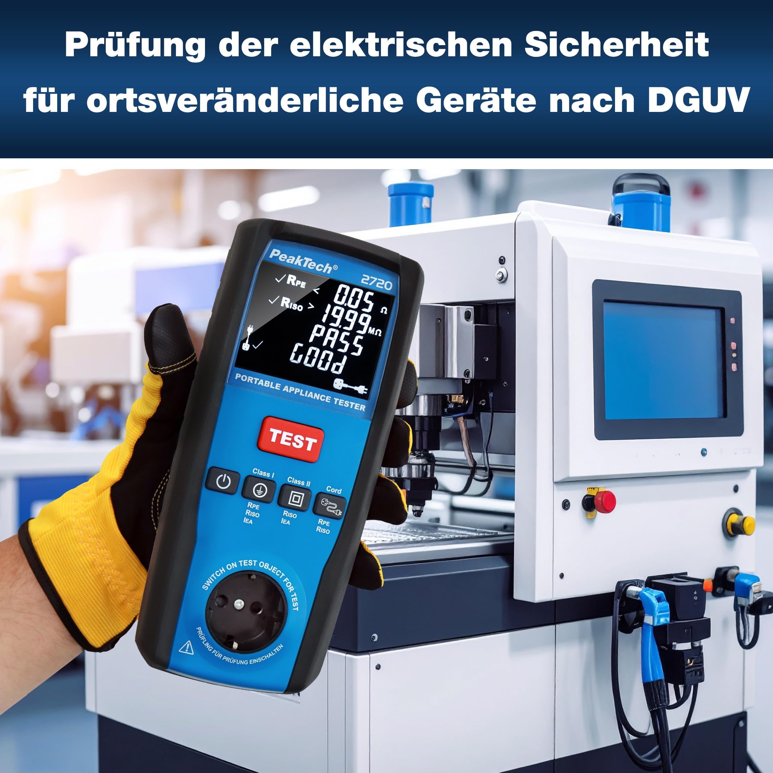 PeakTech 2720 - PAT Gerätetester für ortsveränderliche Geräte