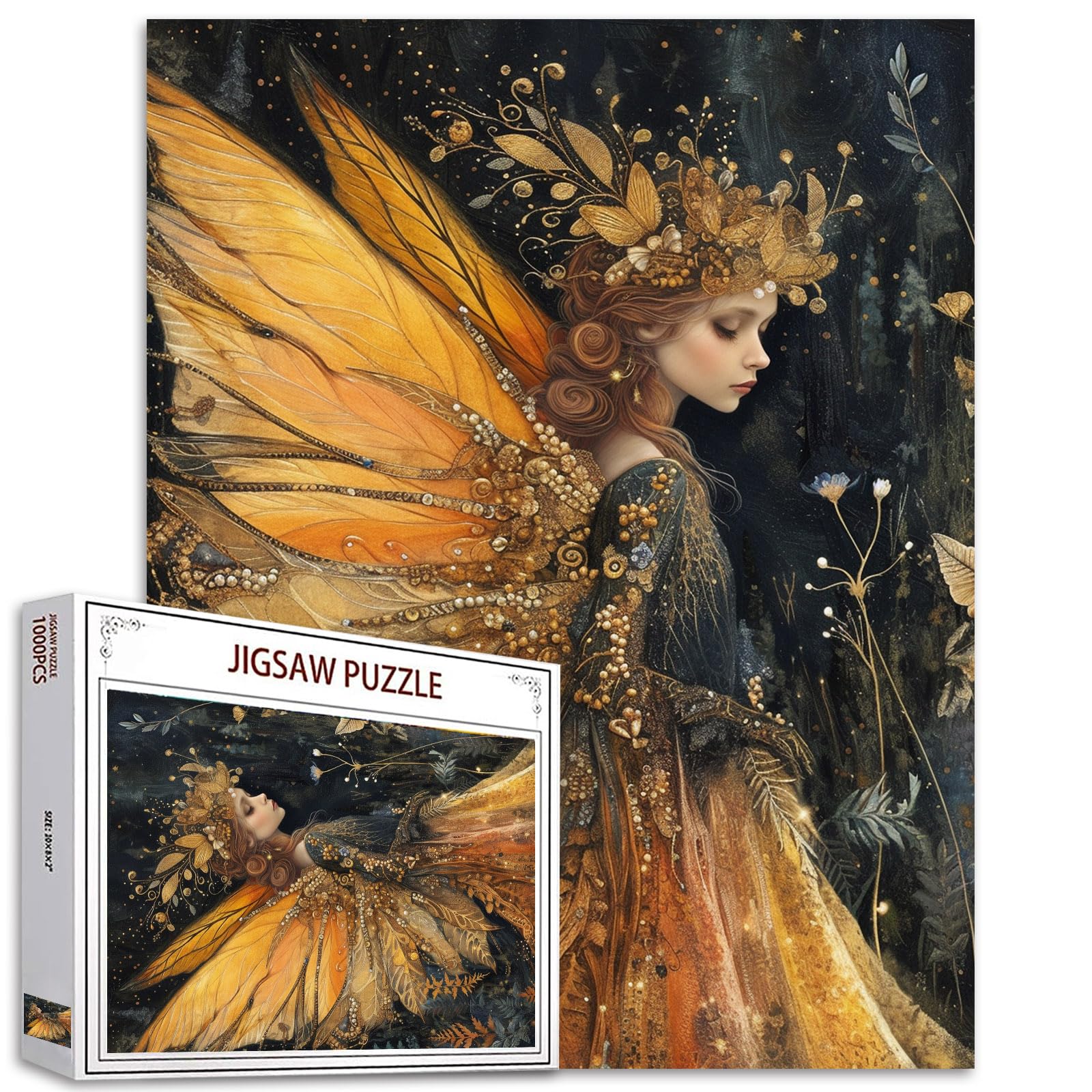 Tucocoo 1000 Piece Jigsaw Puzzles for Adults Autumn Leaves Princess Jigsaw Puzzle Retro Abstract Butterfly Girls 1000 Pieces Puzzles for Challenging Family Activity Game DIY Puzzle Wall Decor Gifts