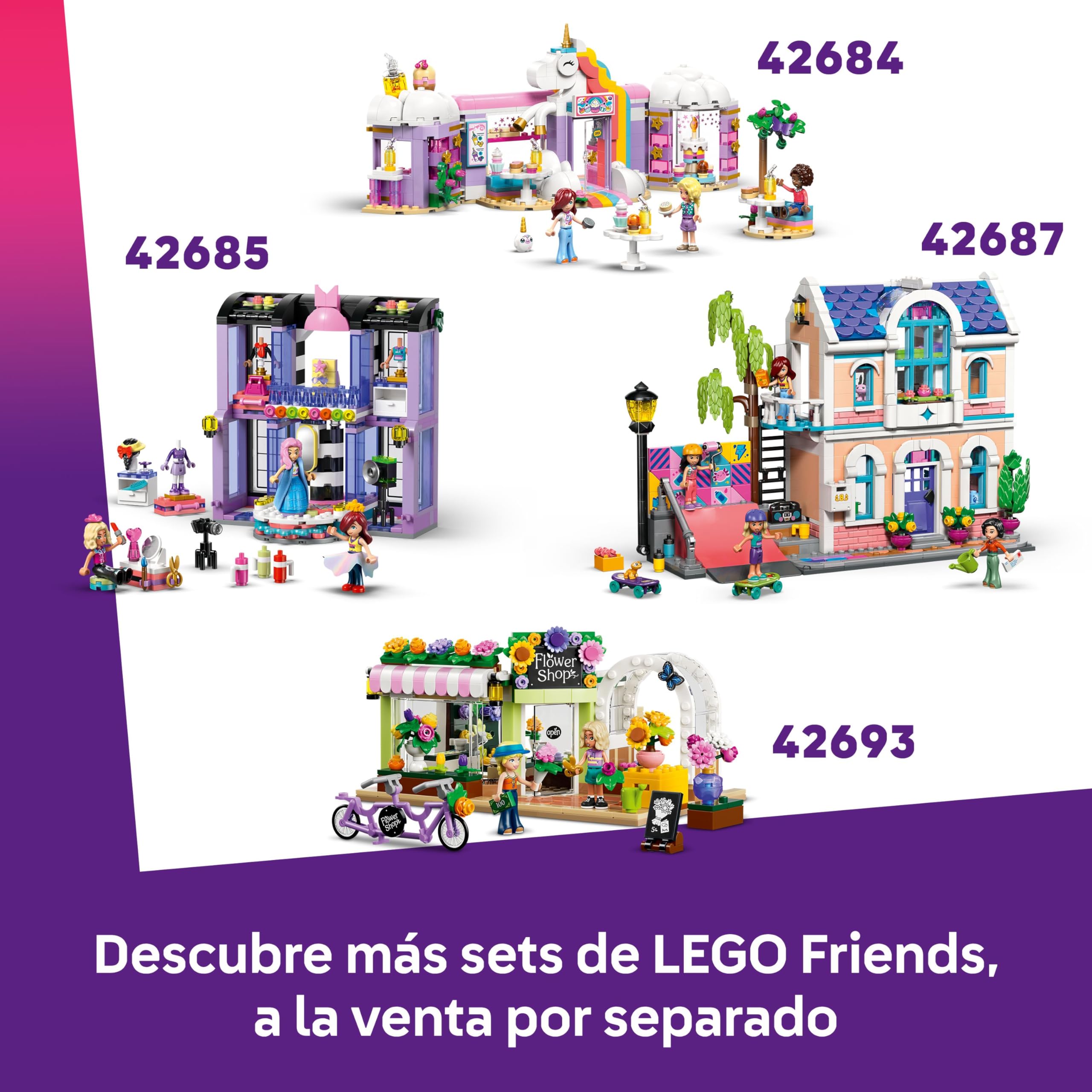 LEGO Friends Casa de Muñecas Creativa Portátil de Juguete – Juego de Viaje con Casita de 6 Habitaciones, 2 Mini Muñecas y Accesorios – Regalo de Cumpleaños para Niñas de 6+ Años – 42697