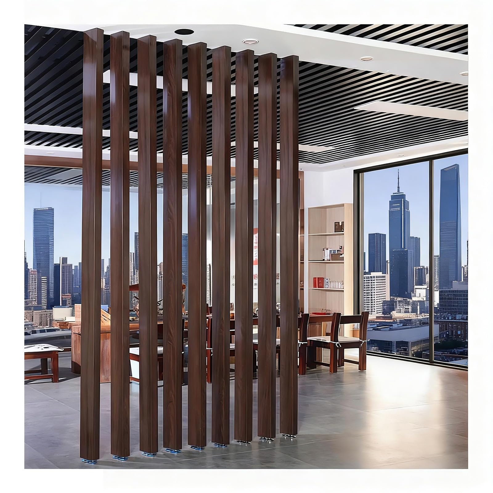 Room Divider,Wall Partition Room Divider,Column Decor Grille,Restaurant Office Home Room Separator,Decorative Privacy Wall for Home/Office,with Adjustable Foot(12-pcs,165cm/64.9in/5.41ft)