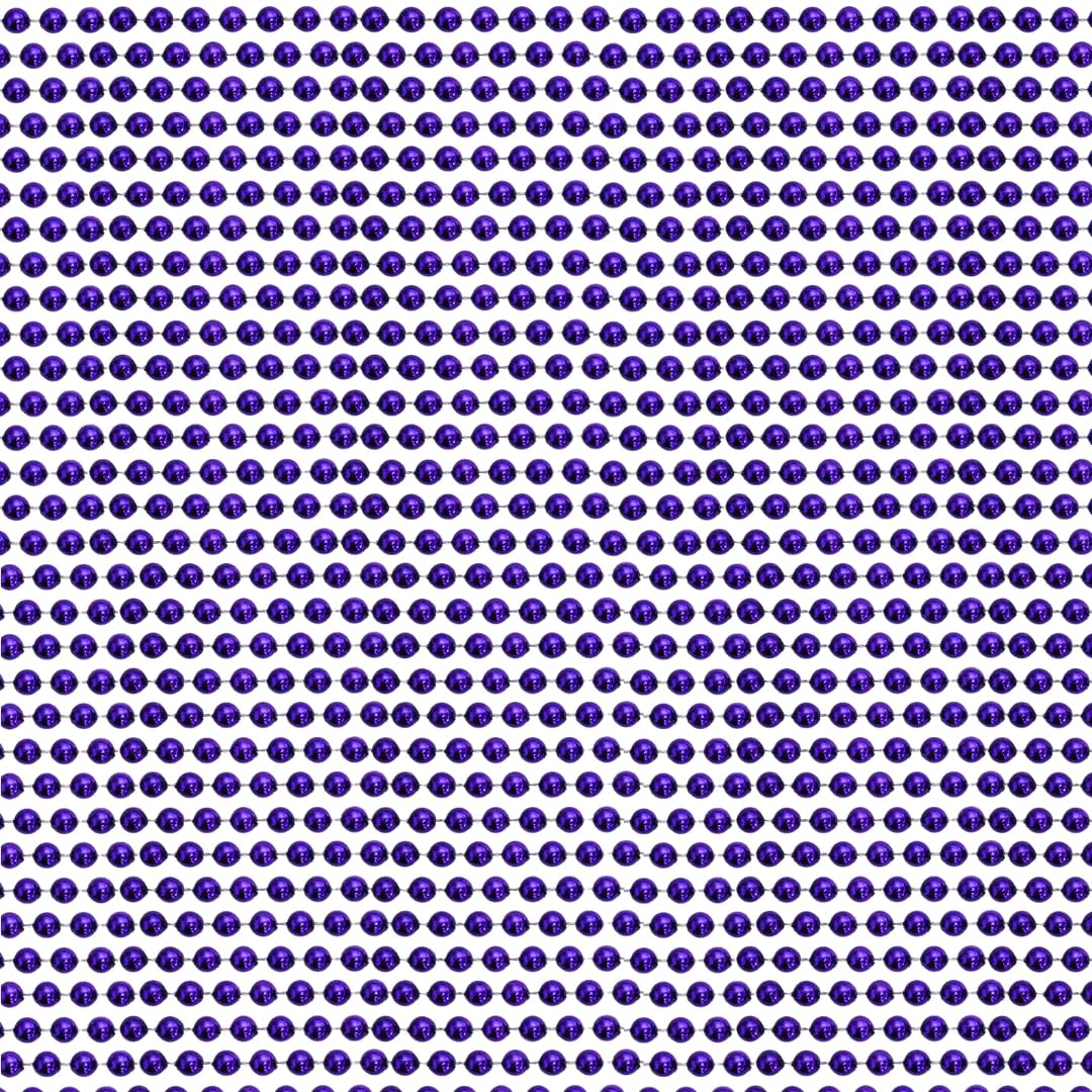Mardi Gras beads 33 Inch 07mm Round Metallic Purple 6 Dozen (72 Necklaces)