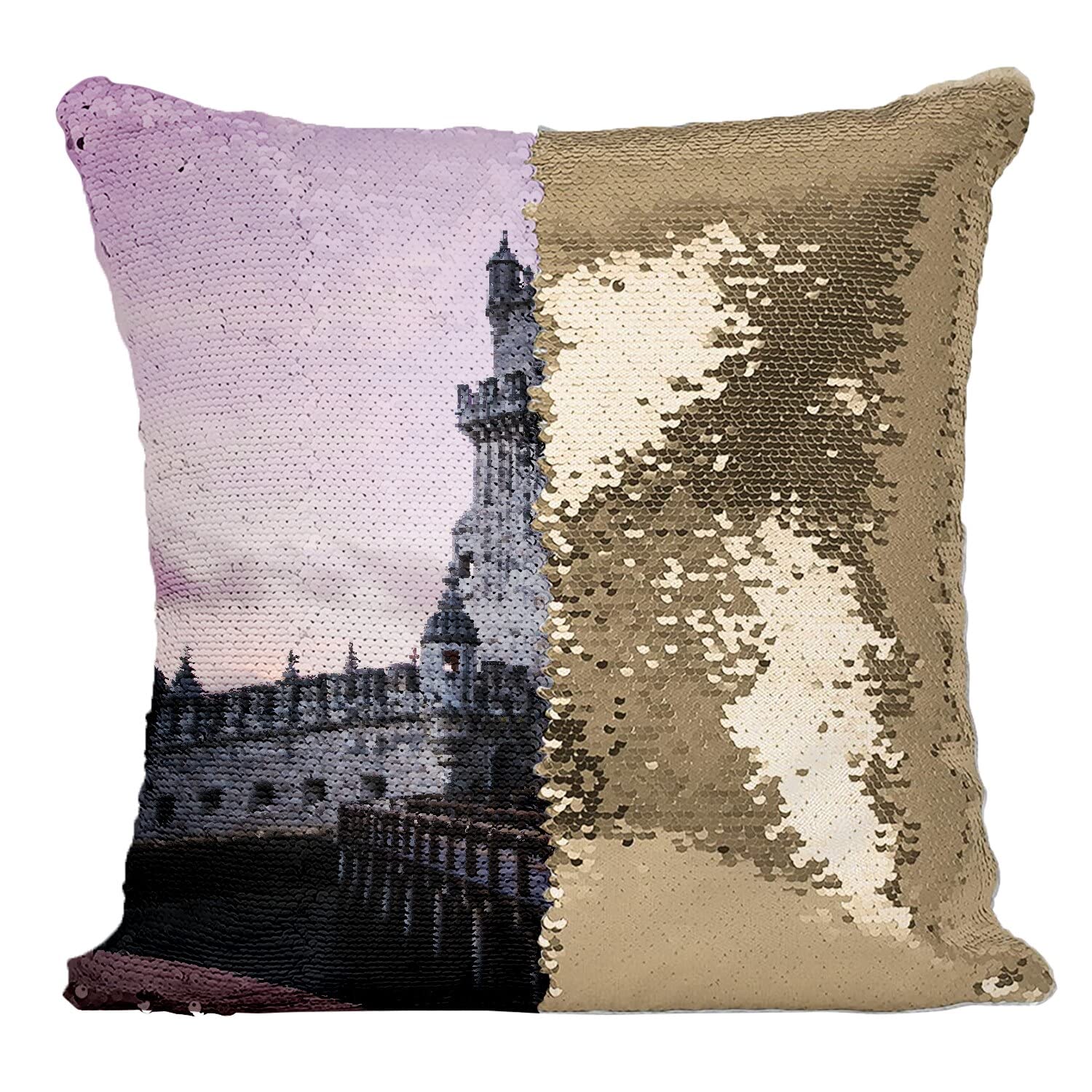 Coussin Sequin Paillettes Doré Décoration Lisbonne Portugal Tour de Belem