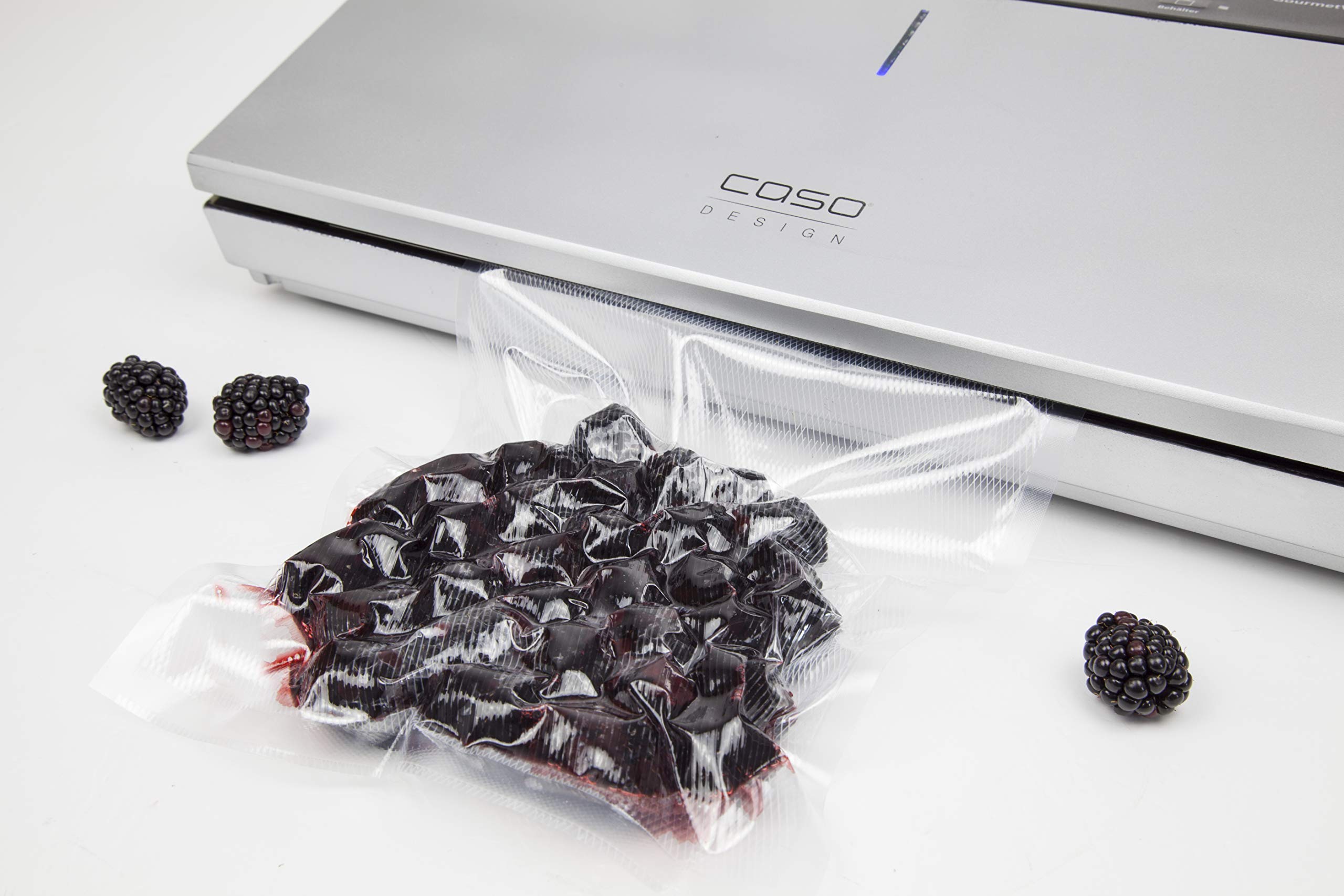 CASO GourmetVAC 480 – Macchina sottovuoto per prolungare la durata del vostro cibo, doppia saldatura, pompa a pistone (20 l/min), forza di vuoto regolabile, include 10 sacchetti professionali