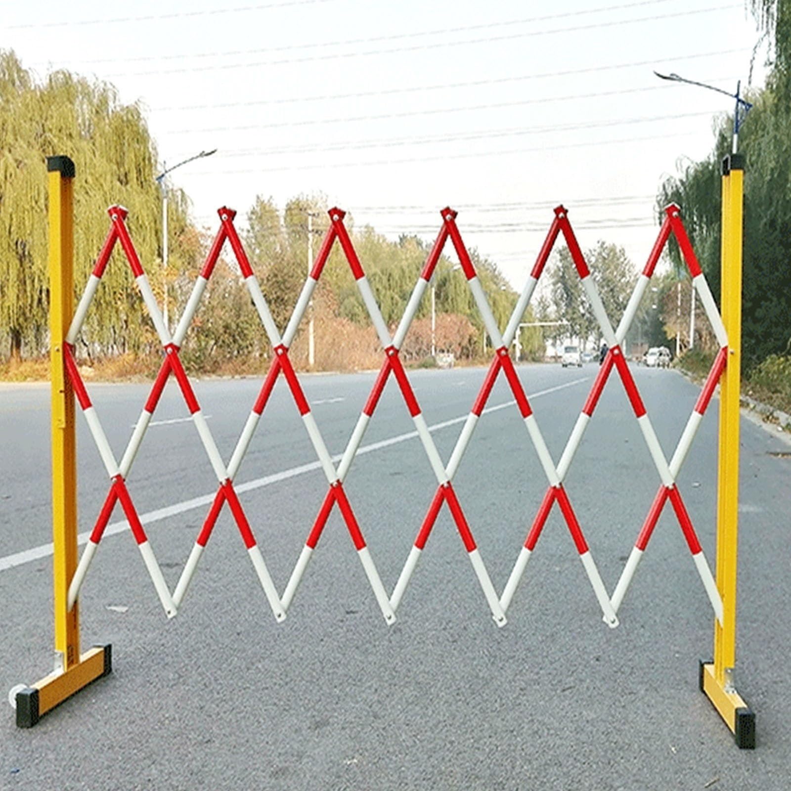YNIYUJKL Expandable Metal Traffic Barrier - Industrial Folding Security Barrier - Mobile & Flexible Retractable Traffic Control Safety Gate