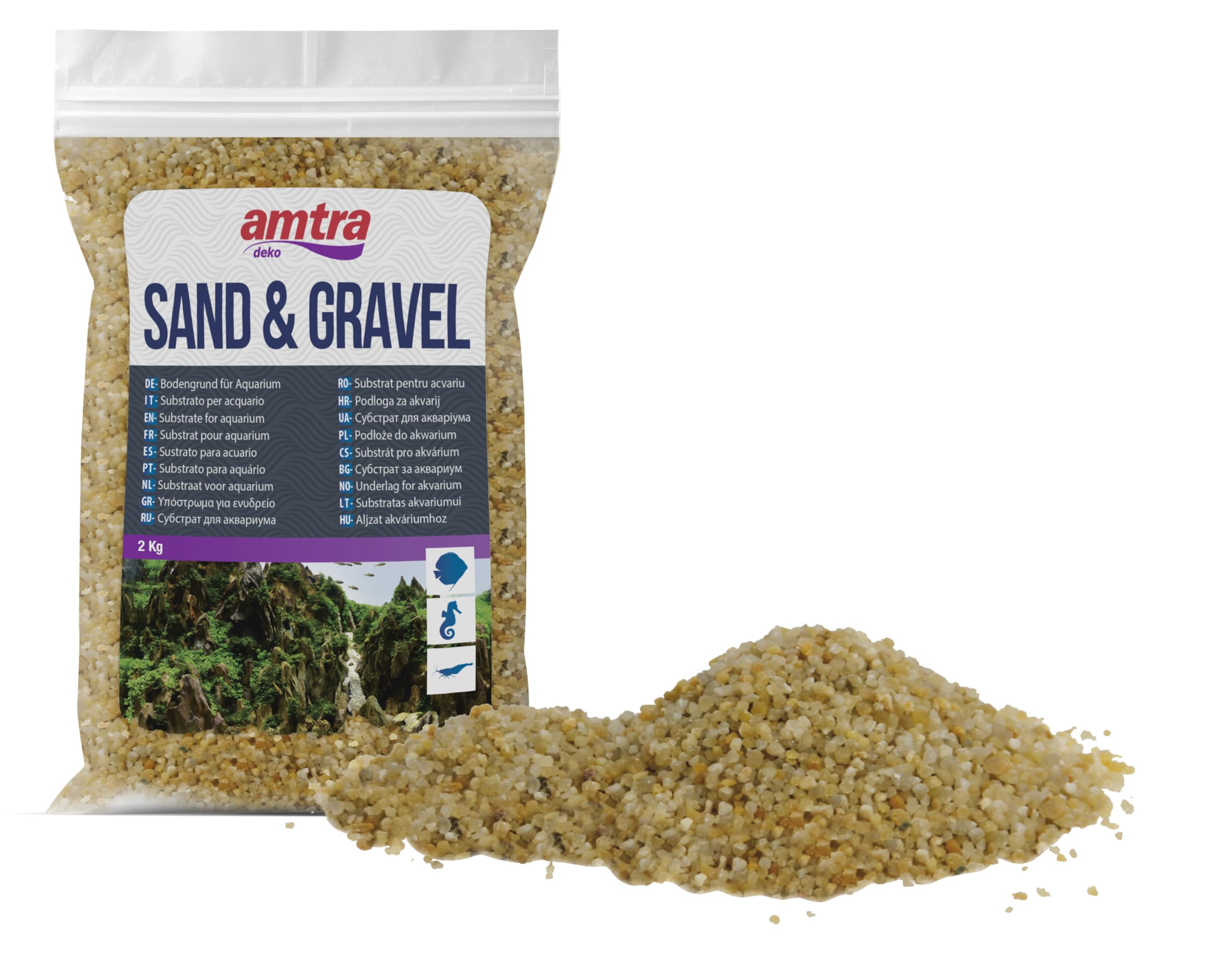 Croci Amtra Gravel Aquarium Ornaments, 2 kg, Rosella