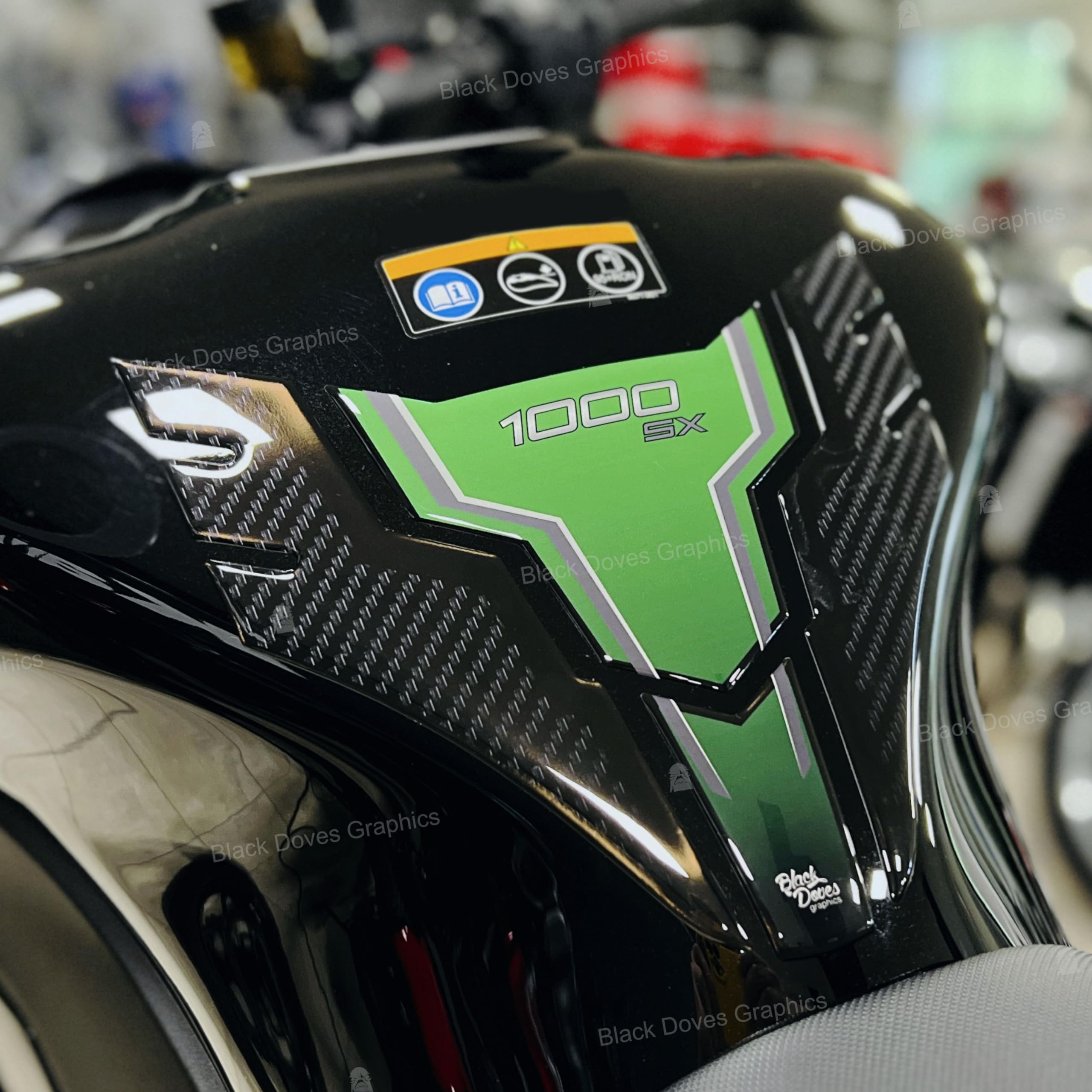 Adhesivos 3D Protectores Laterales Depósito Compatible Con/reemplazo Para Kawasaki Ninja 1000 SX 2020-2022 (Protección Laterales Depósito