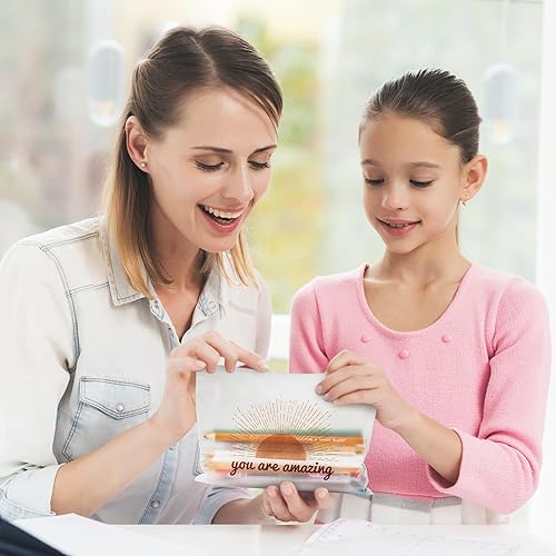 Miniatura 5 de Y1tvei Bolsa de cosméticos inspiradora de EVA con cremallera, bolsa de maquillaje con cremallera y texto en inglés "You Are Amazing", regalo de